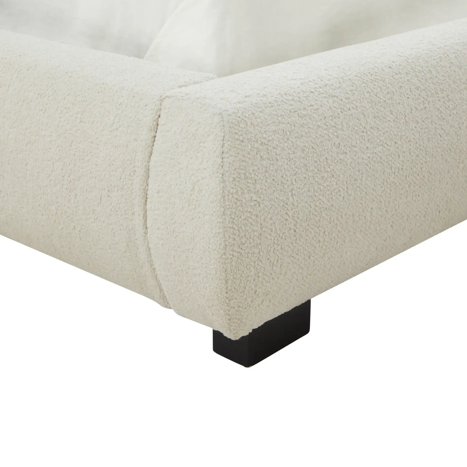 Thalia Oval Headboard Bed in Cream, detail view