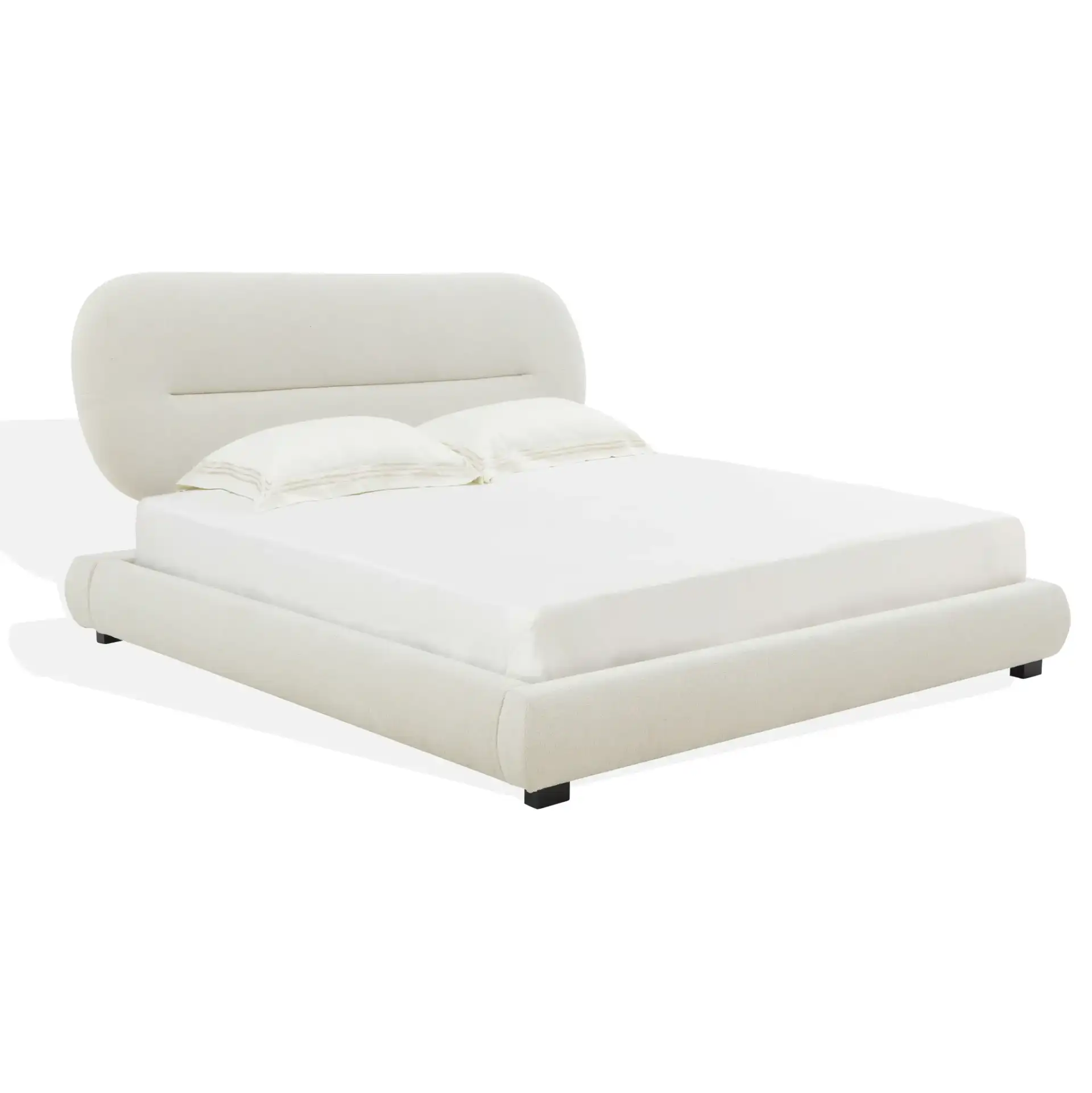 Thalia Oval Headboard Bed in Cream