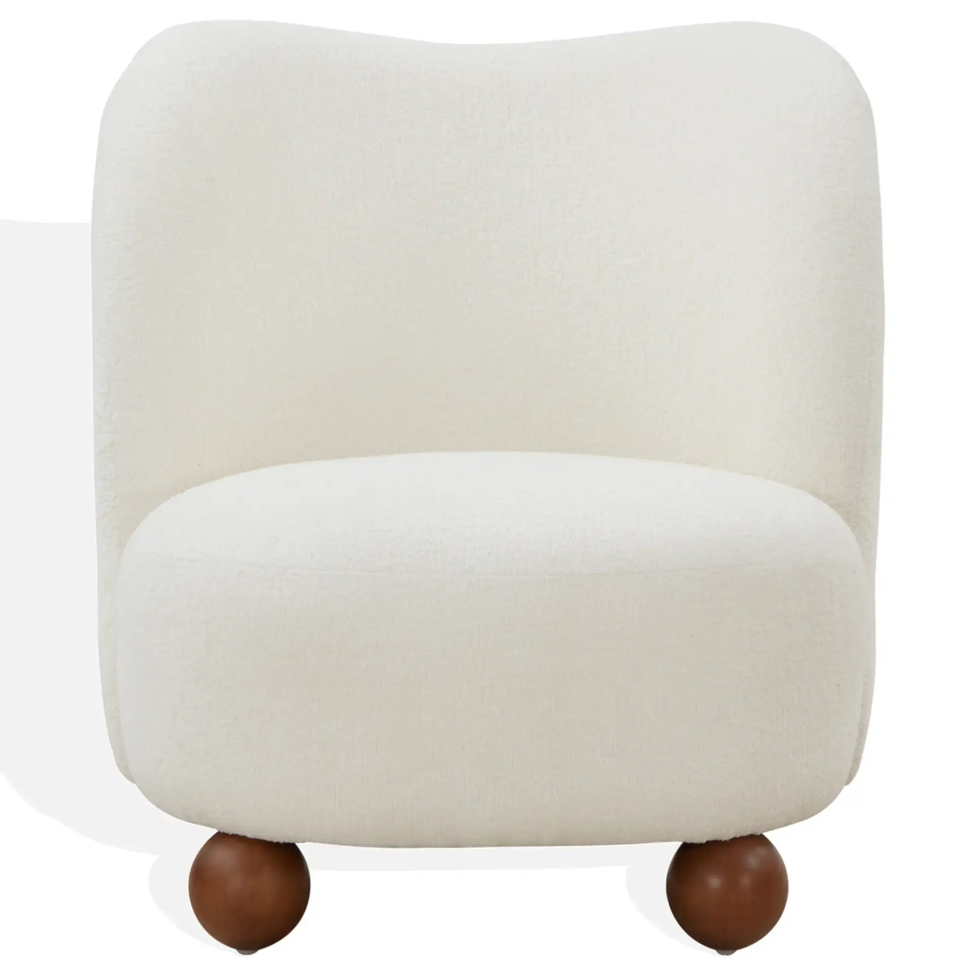 Rodolfo Boucle Accent Chair in Dark Brown / Walnut, detail view