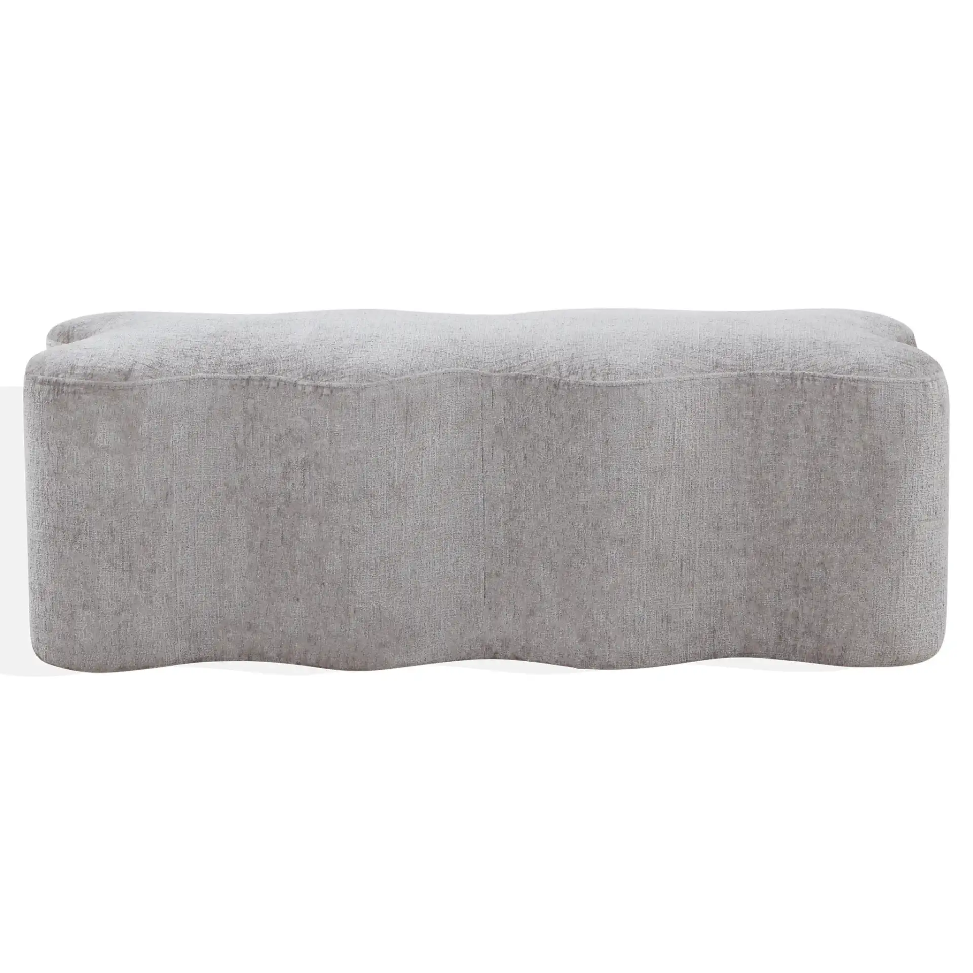 Jacqualessa Chenille Bench in Blue, detail view