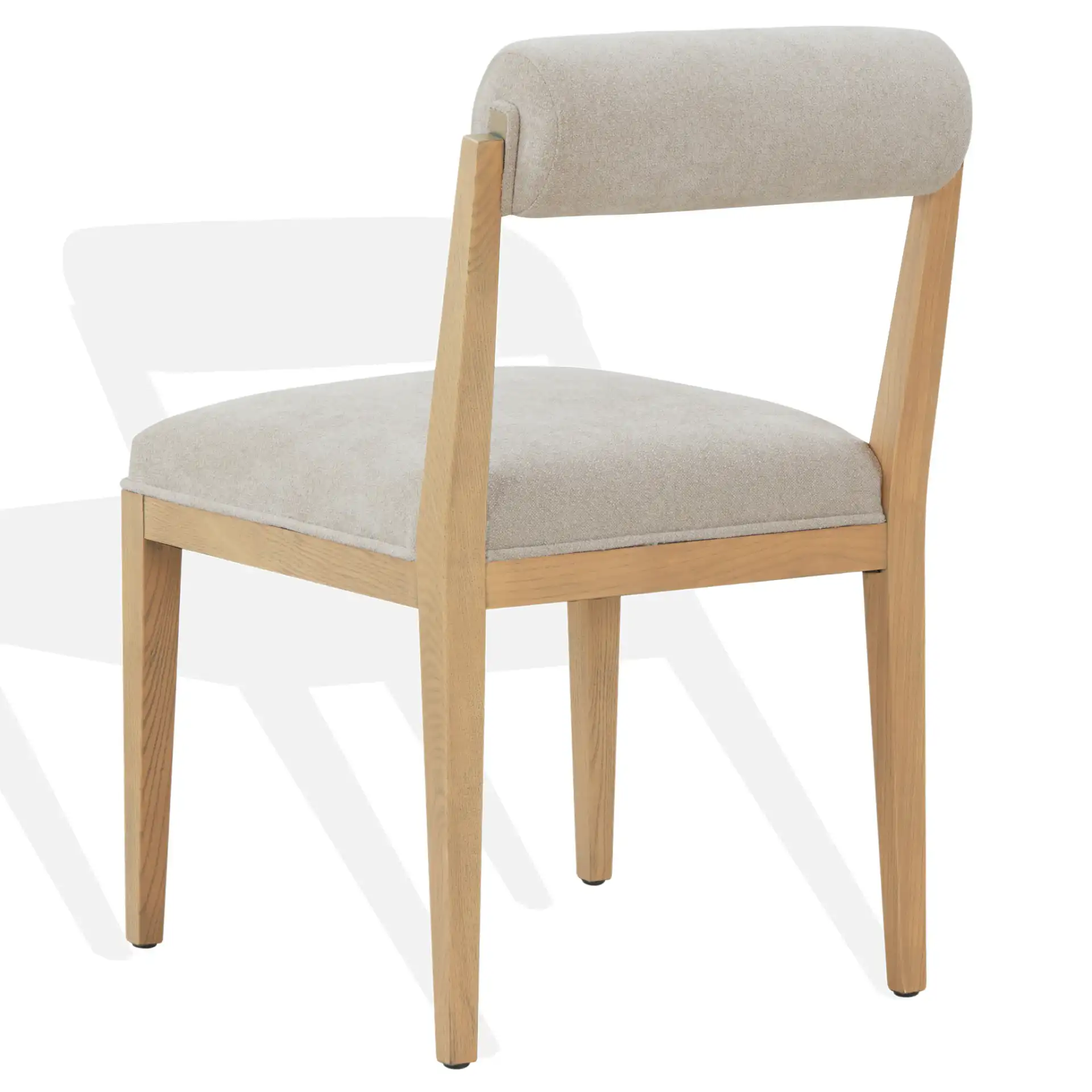 Oaklie Rolled Back Dining Chair in Taupe / Natural, detail view