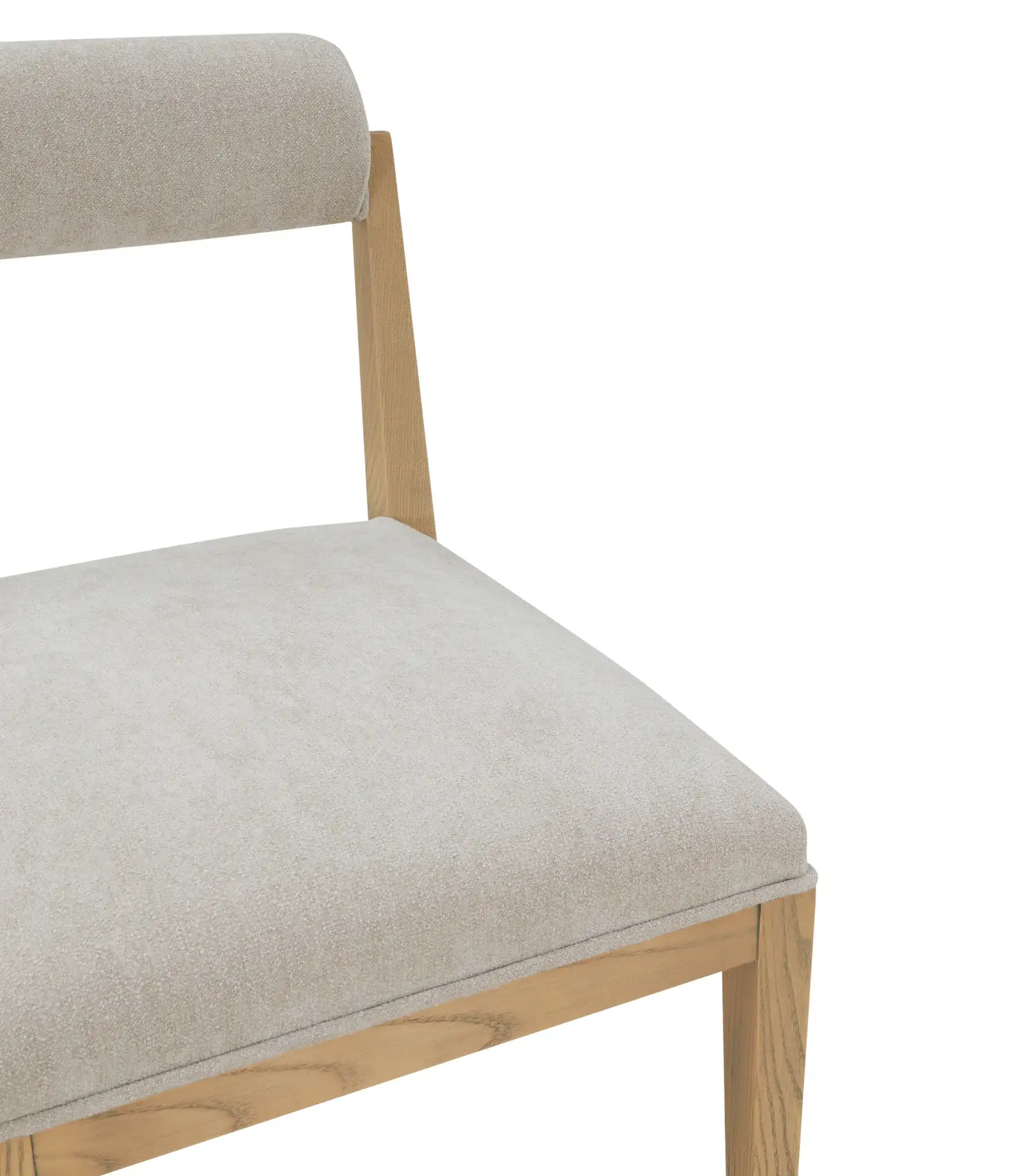 Oaklie Rolled Back Dining Chair in Taupe / Natural in a styled room