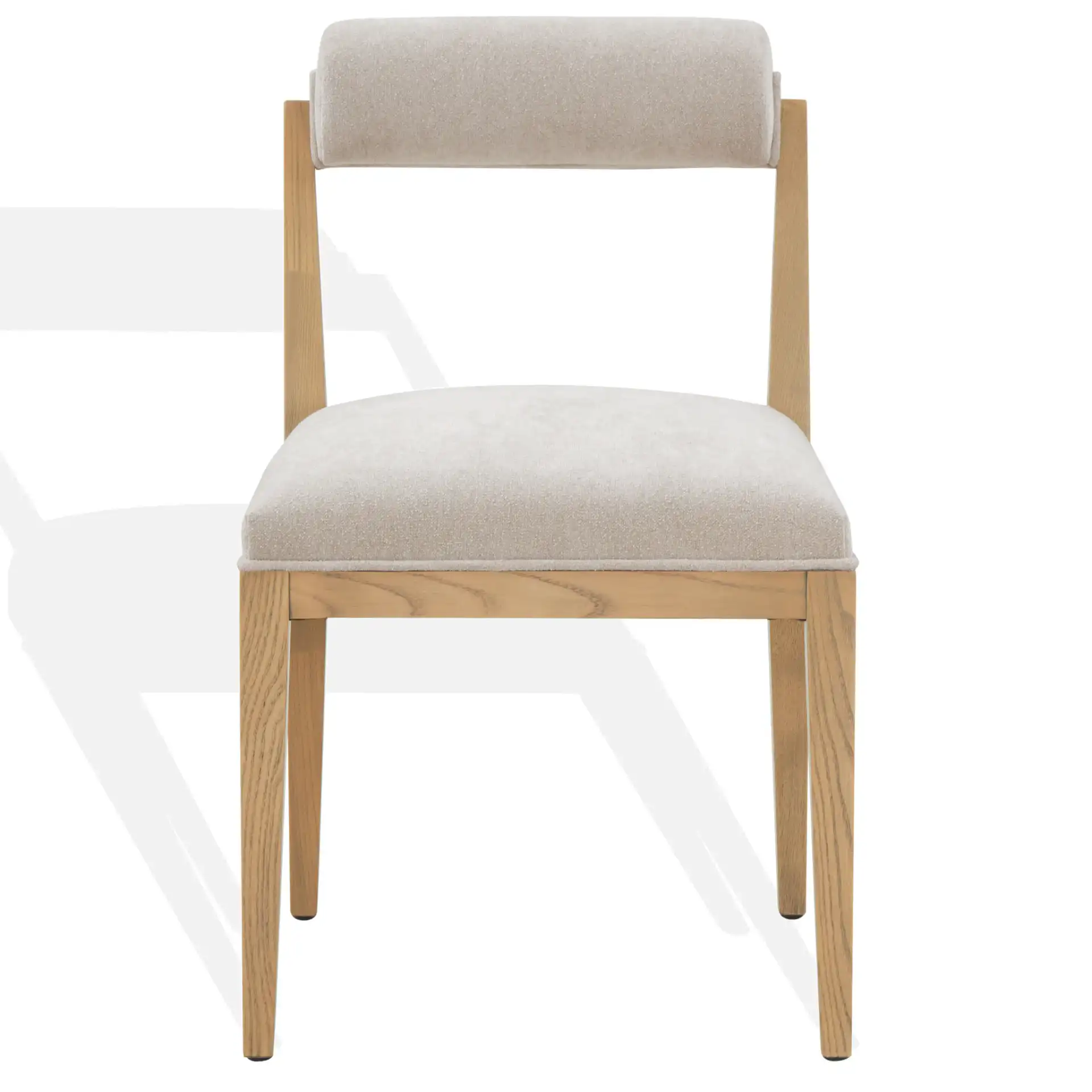 Oaklie Rolled Back Dining Chair in Taupe / Natural, detail view