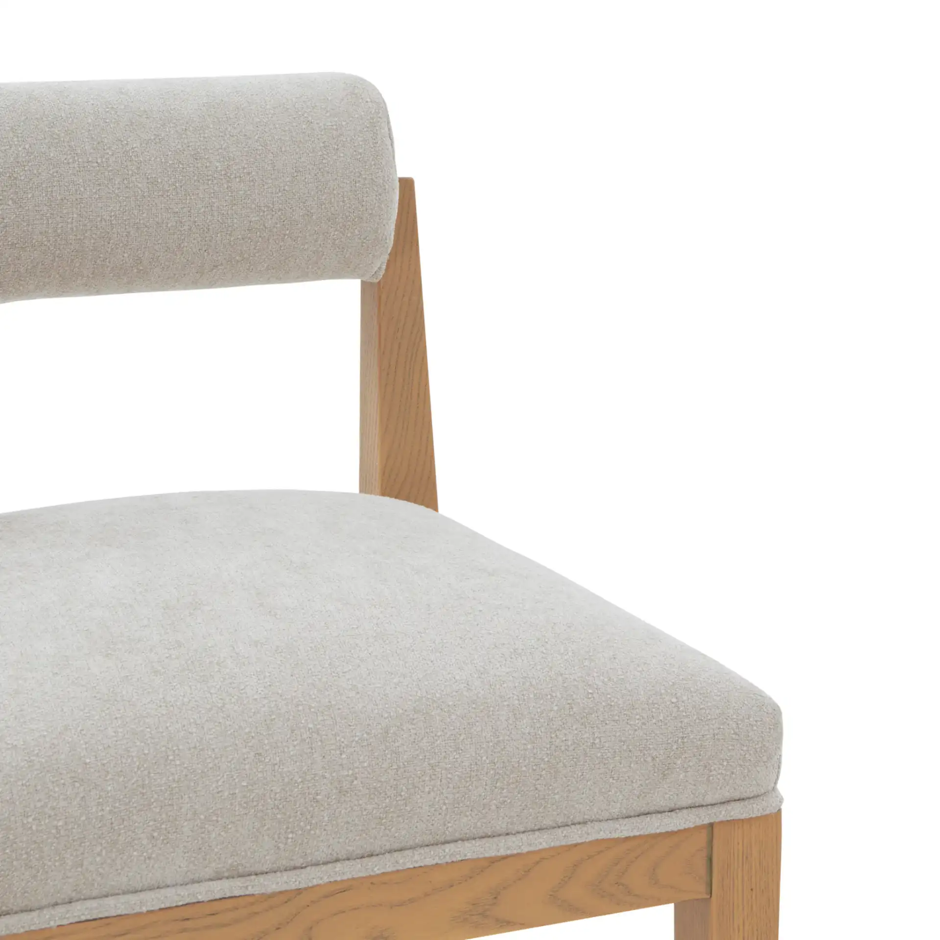 Oaklie Rolled Back Barstool in Taupe / Natural in a styled room