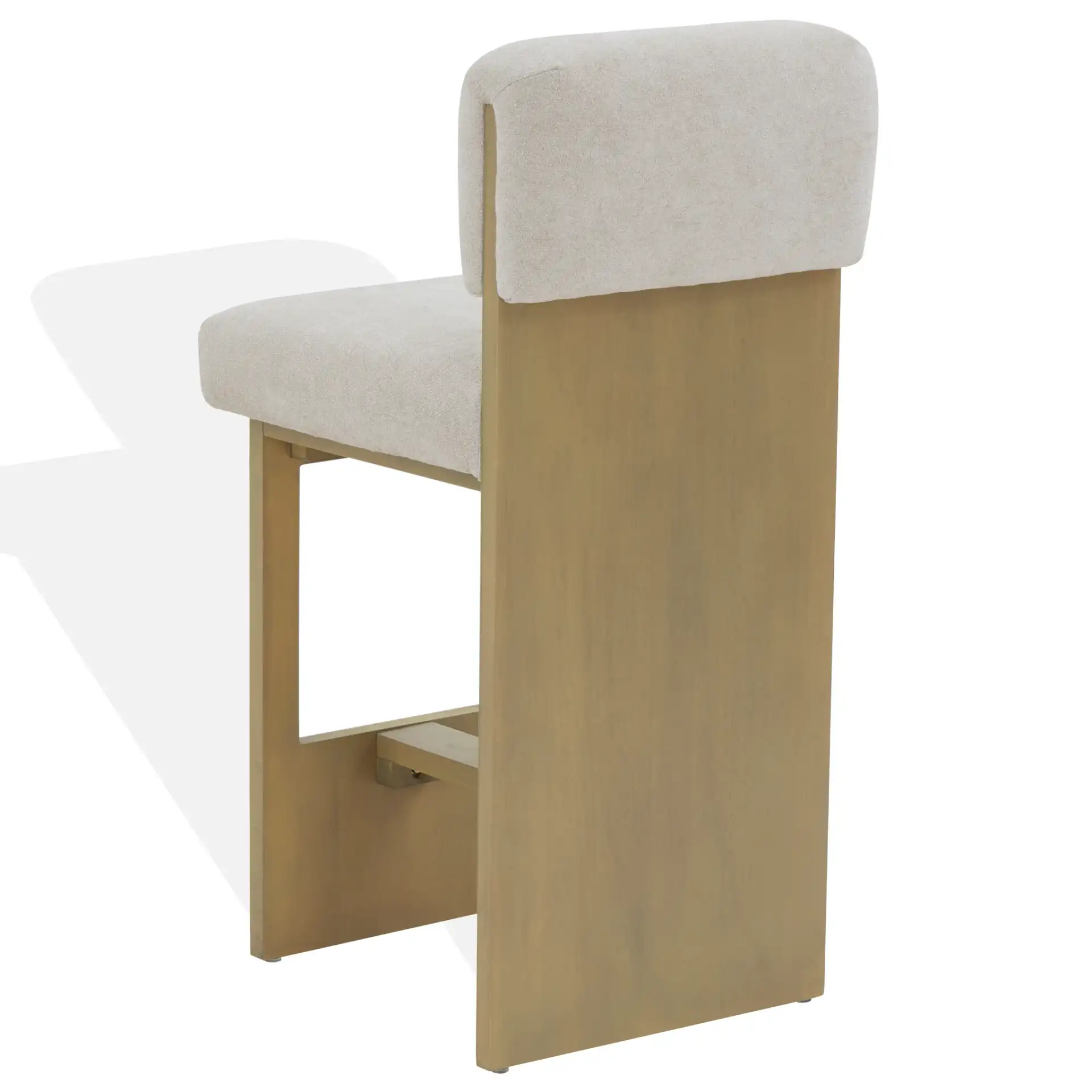 Naja Modern Counter Stool in Taupe / Natural, detail view