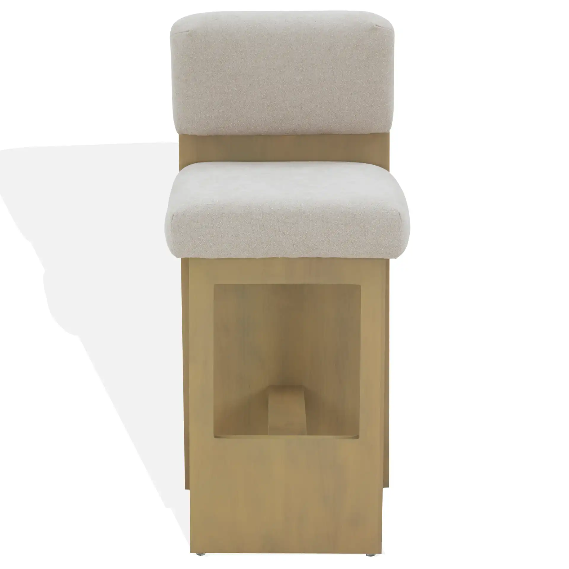 Naja Modern Counter Stool in Taupe / Natural, detail view