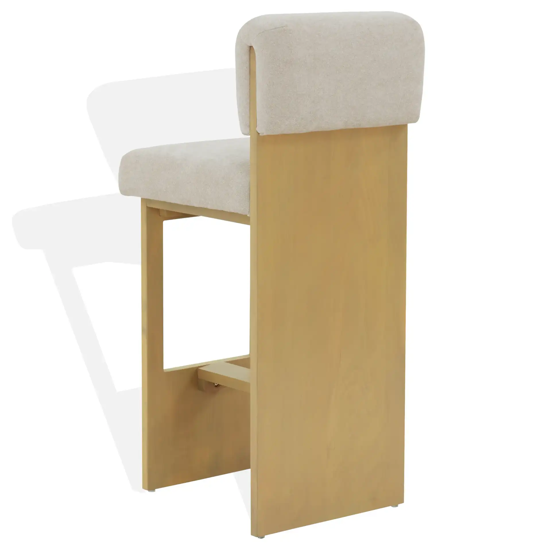 Naja Modern Barstool in Taupe / Natural, detail view