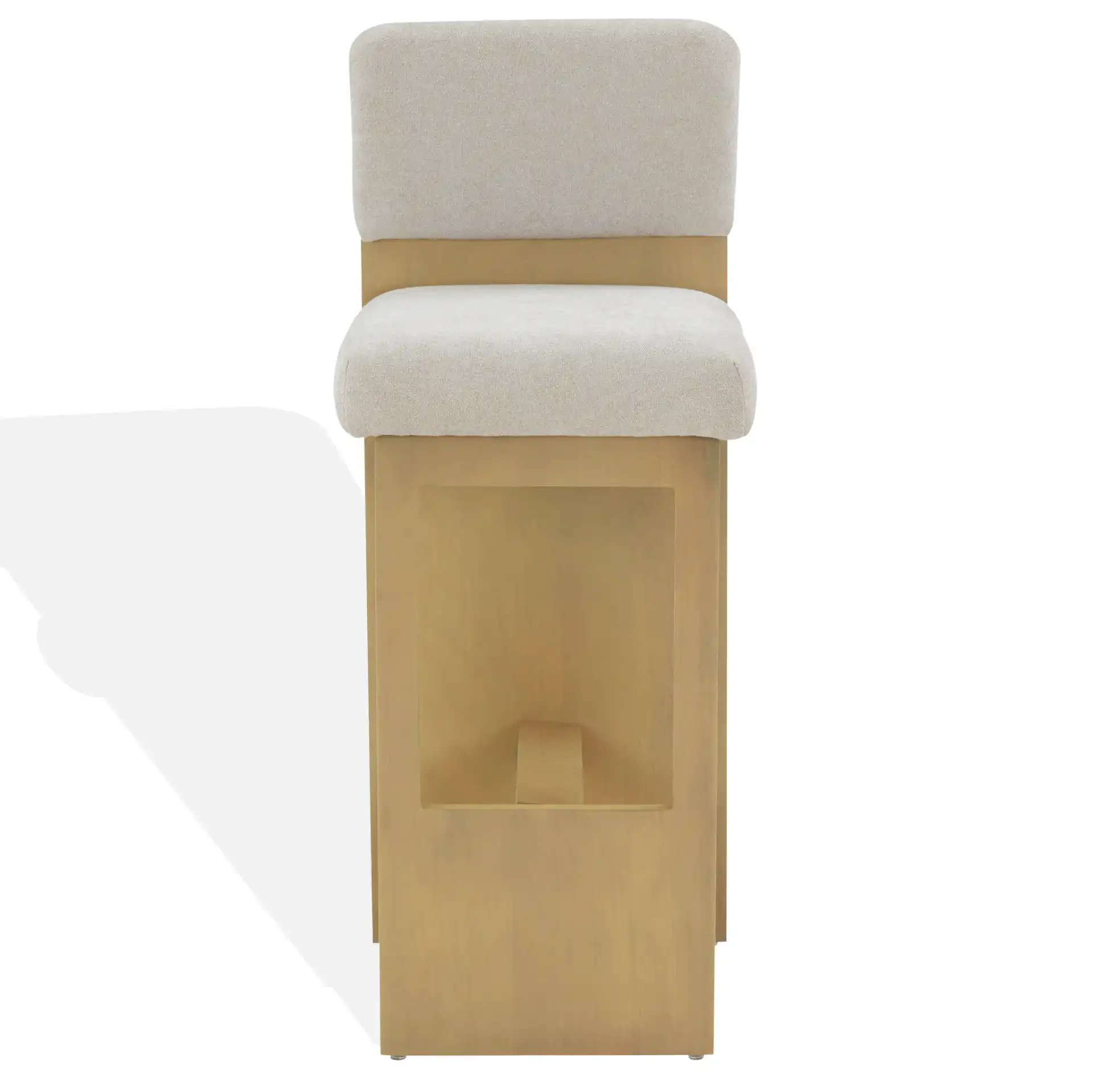 Naja Modern Barstool in Taupe / Natural, detail view