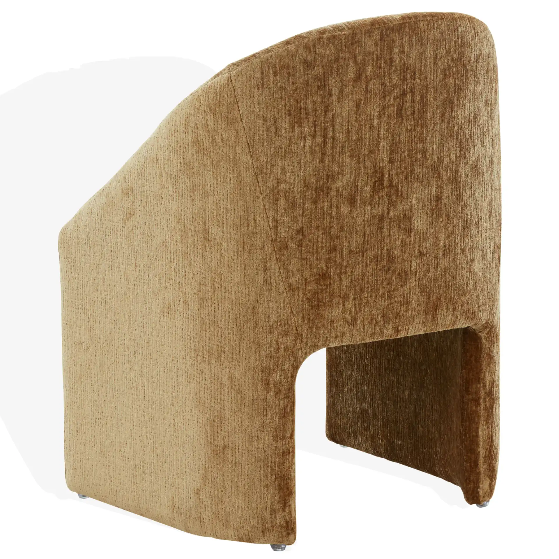 Kagan Chenille Dining Chair in Amber, detail view