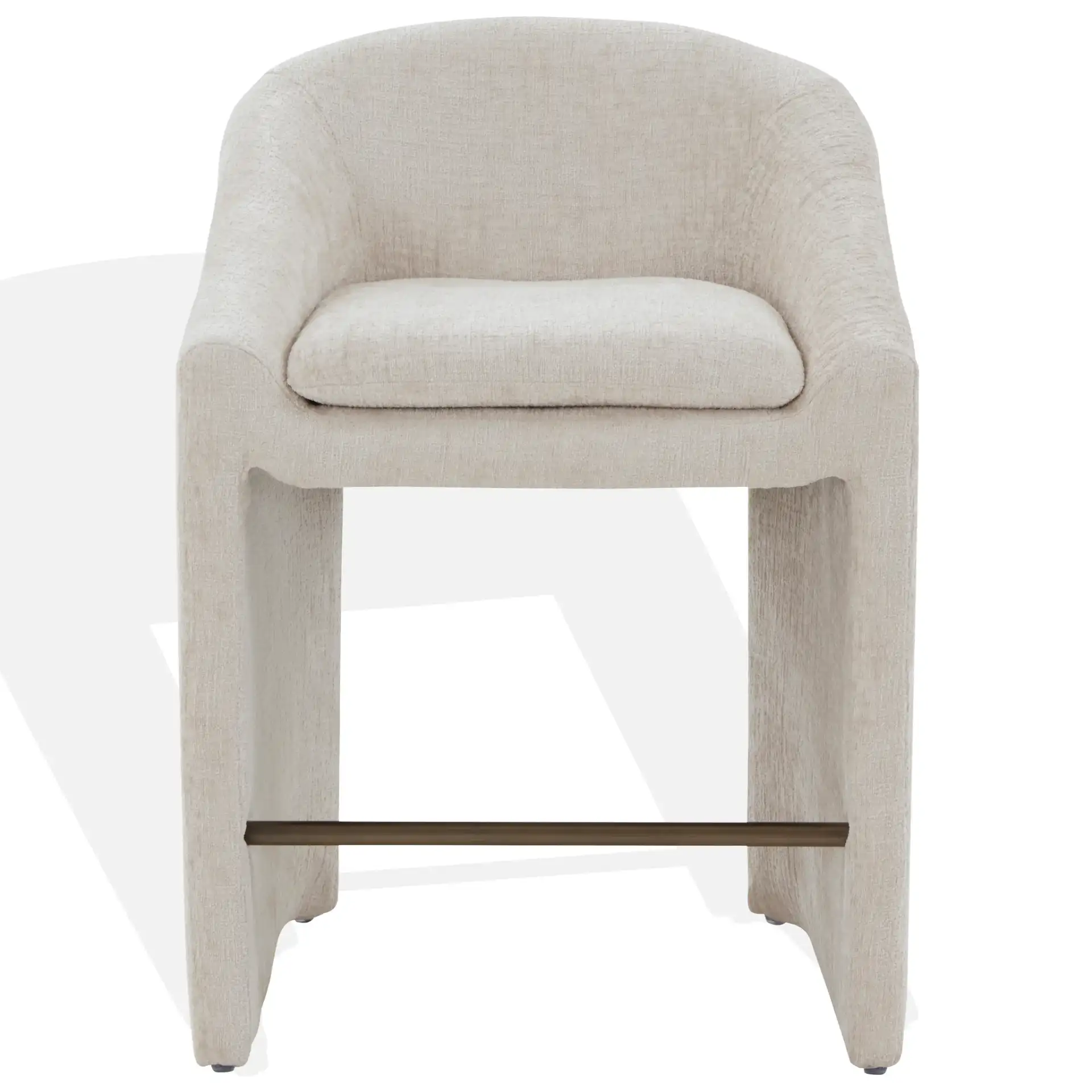 Kagan Chenille Counter Stool in Amber, detail view