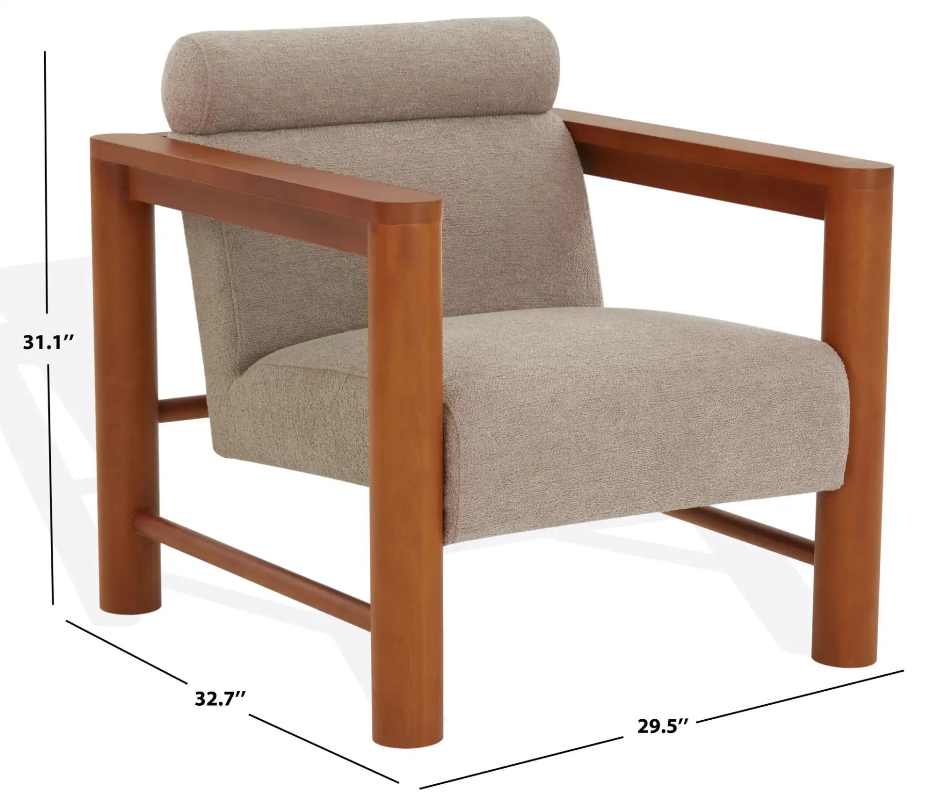 Nikolas Boucle Accent Chair in Light Brown / Natural, detail view