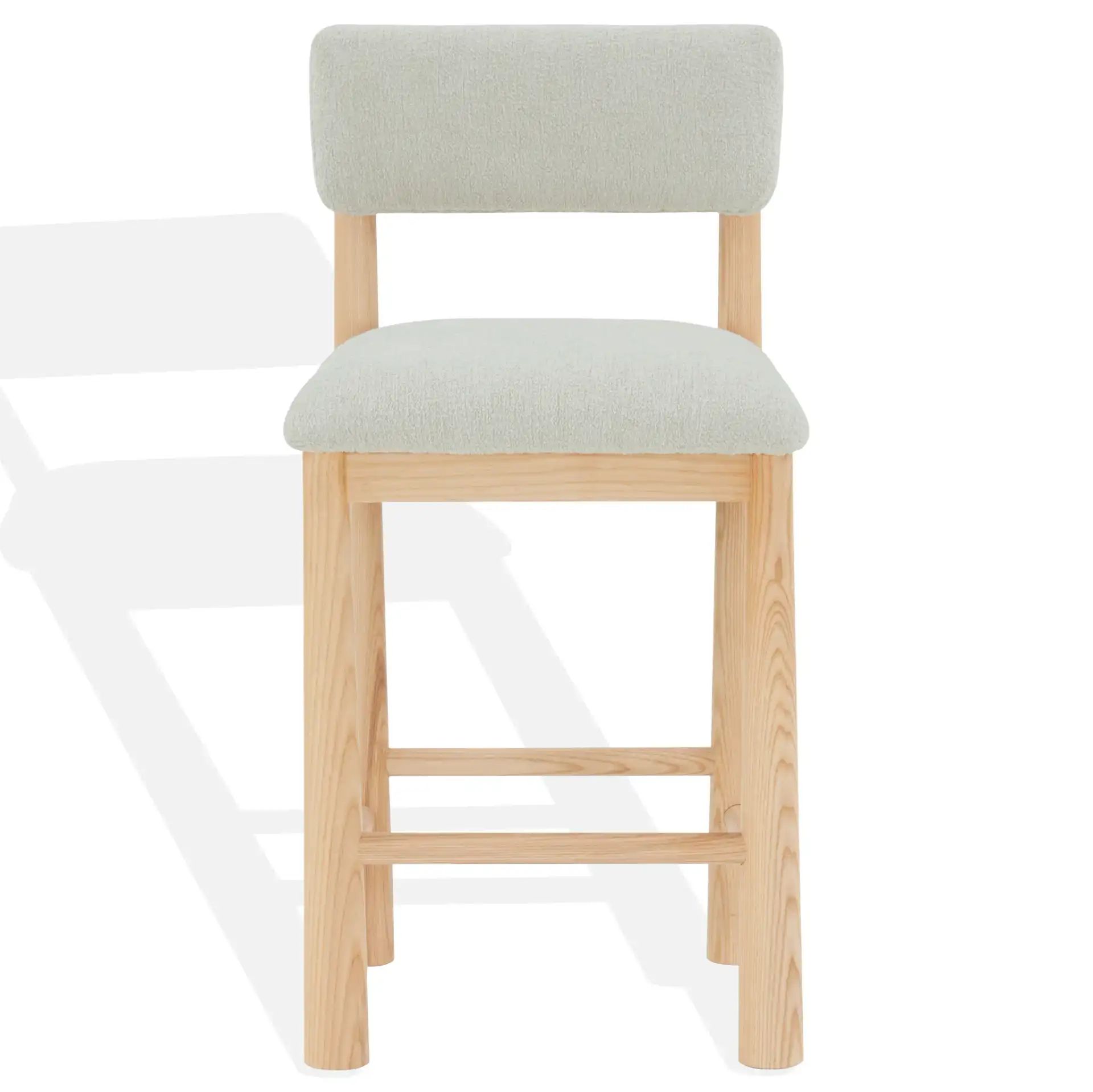 Wrenley Boucle Counter Stool in Taupe / Natural, detail view