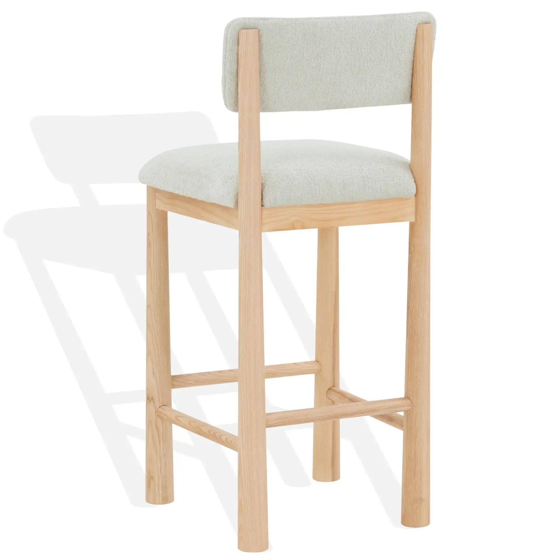 Wrenley Boucle Barstool in Light Brown / Natural, detail view