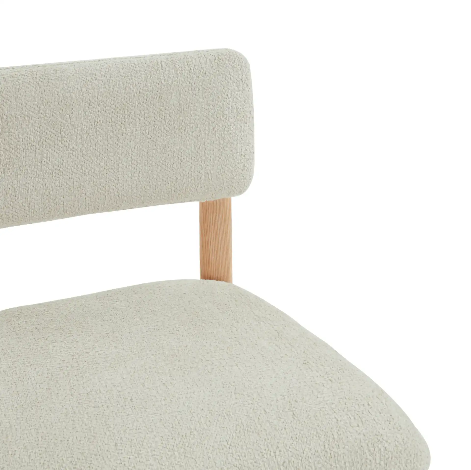 Wrenley Boucle Barstool in Light Brown / Natural in a styled room