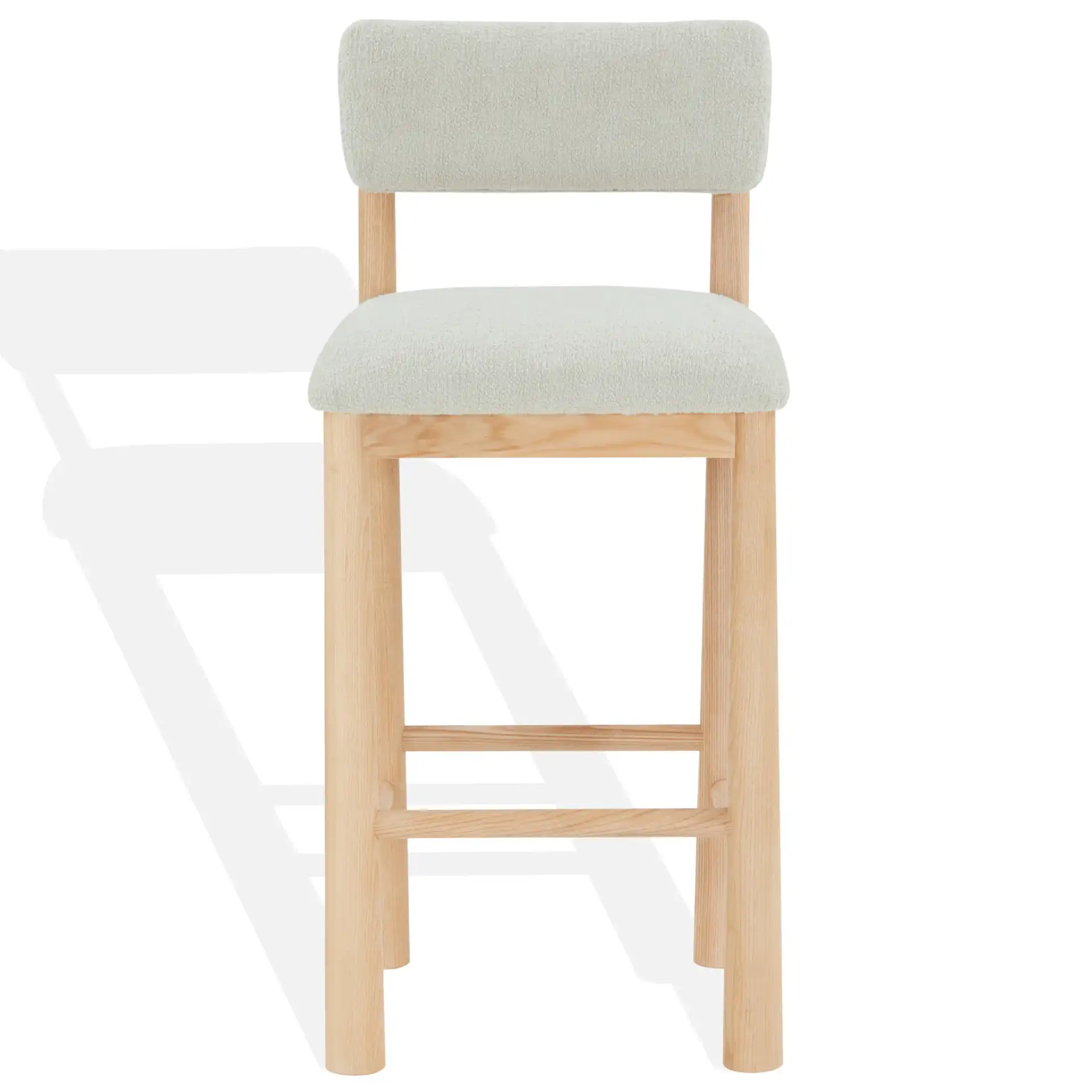 Wrenley Boucle Barstool in Light Brown / Natural, detail view