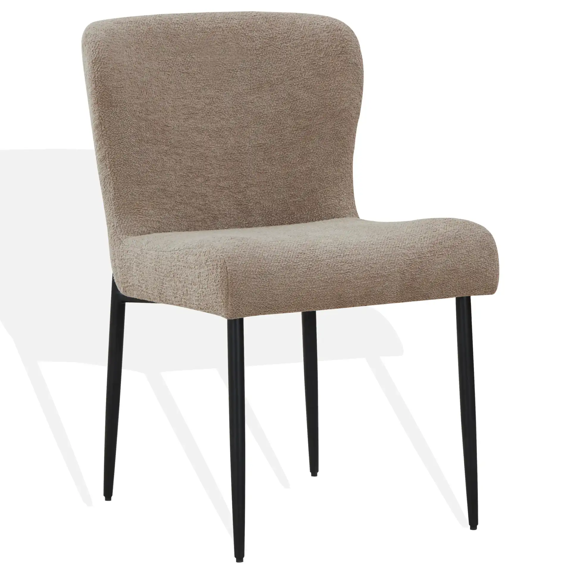 Katlynn Boucle Dining Chair in Dark Gray / Black, detail view