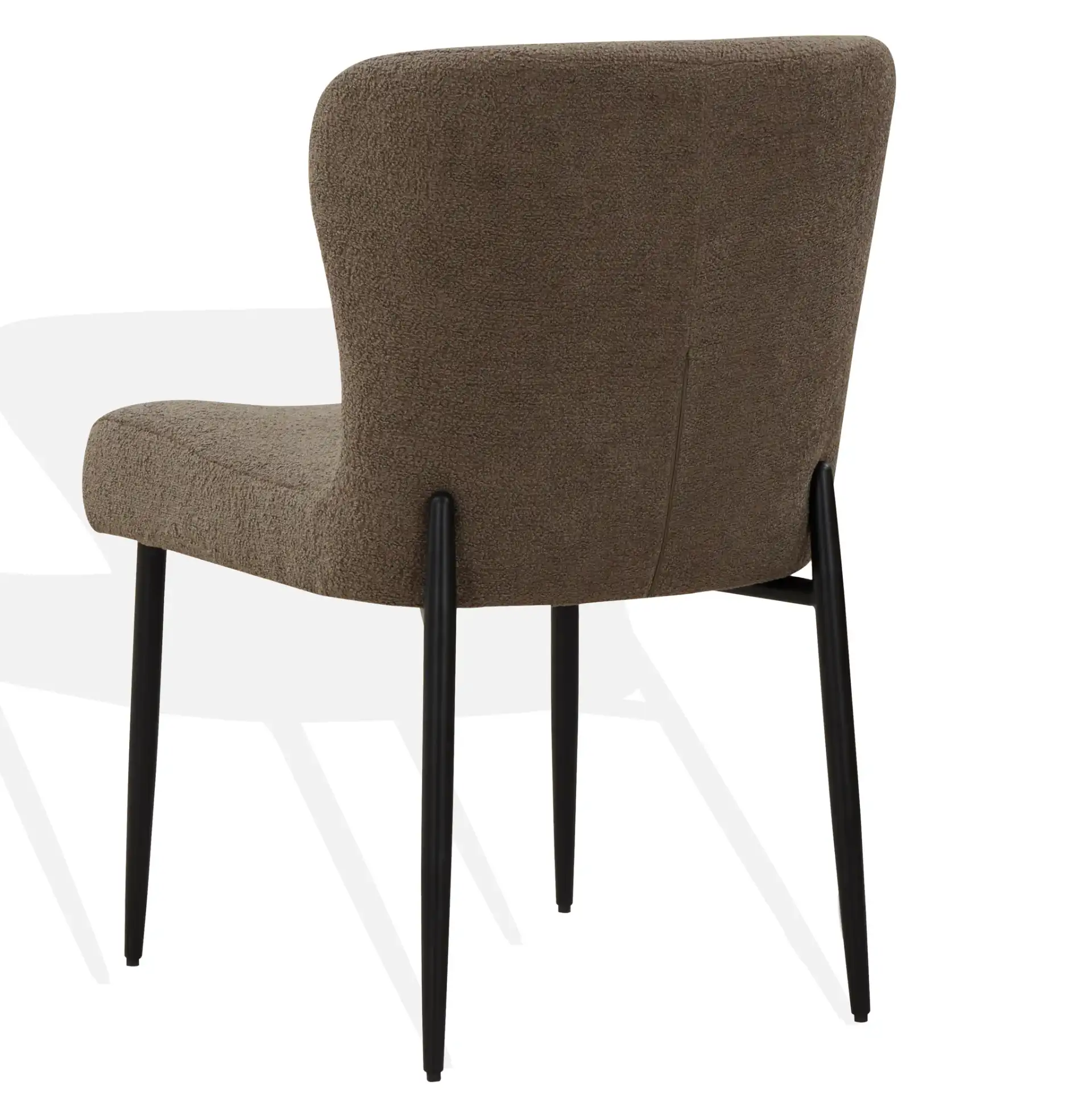 Katlynn Boucle Dining Chair in Dark Gray / Black, detail view
