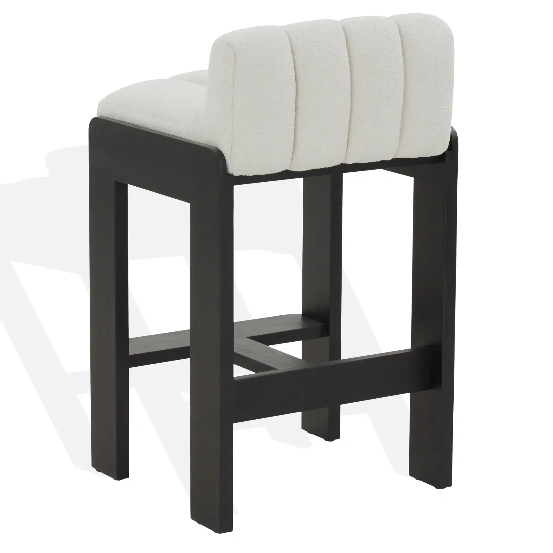 Delphini Boucle Barstool in Ivory / Black, detail view