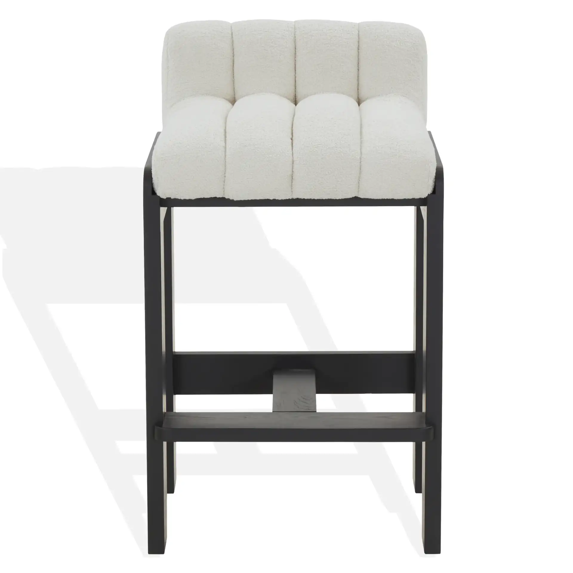Delphini Boucle Barstool in Ivory / Black, detail view