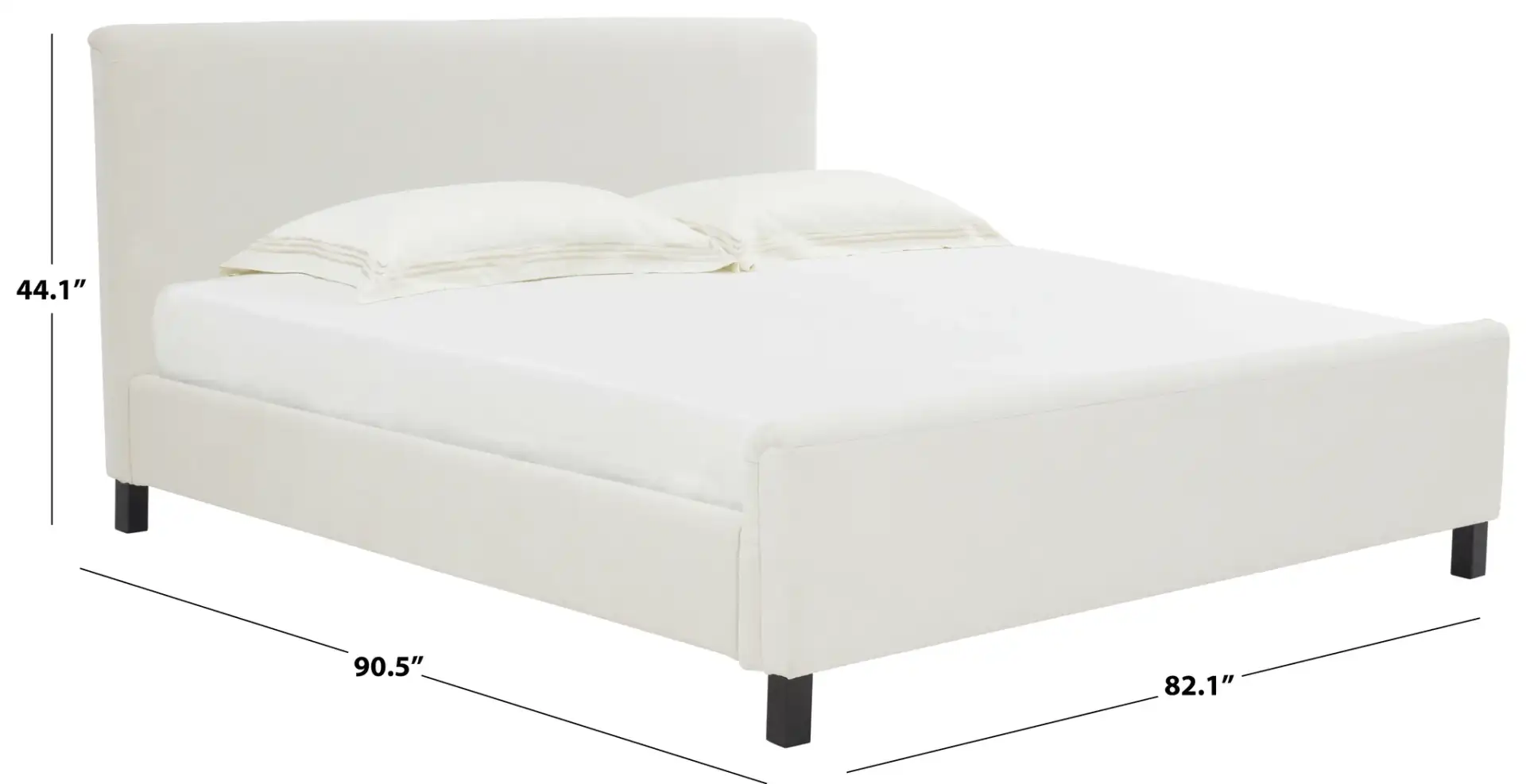 Finney Upholstered Bed in Cream