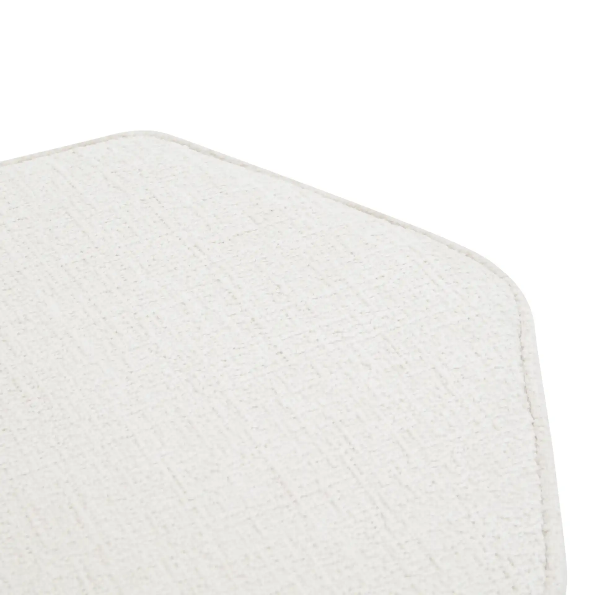 Rosaria Chenille Hexagon Ottoman in Beige in a styled room
