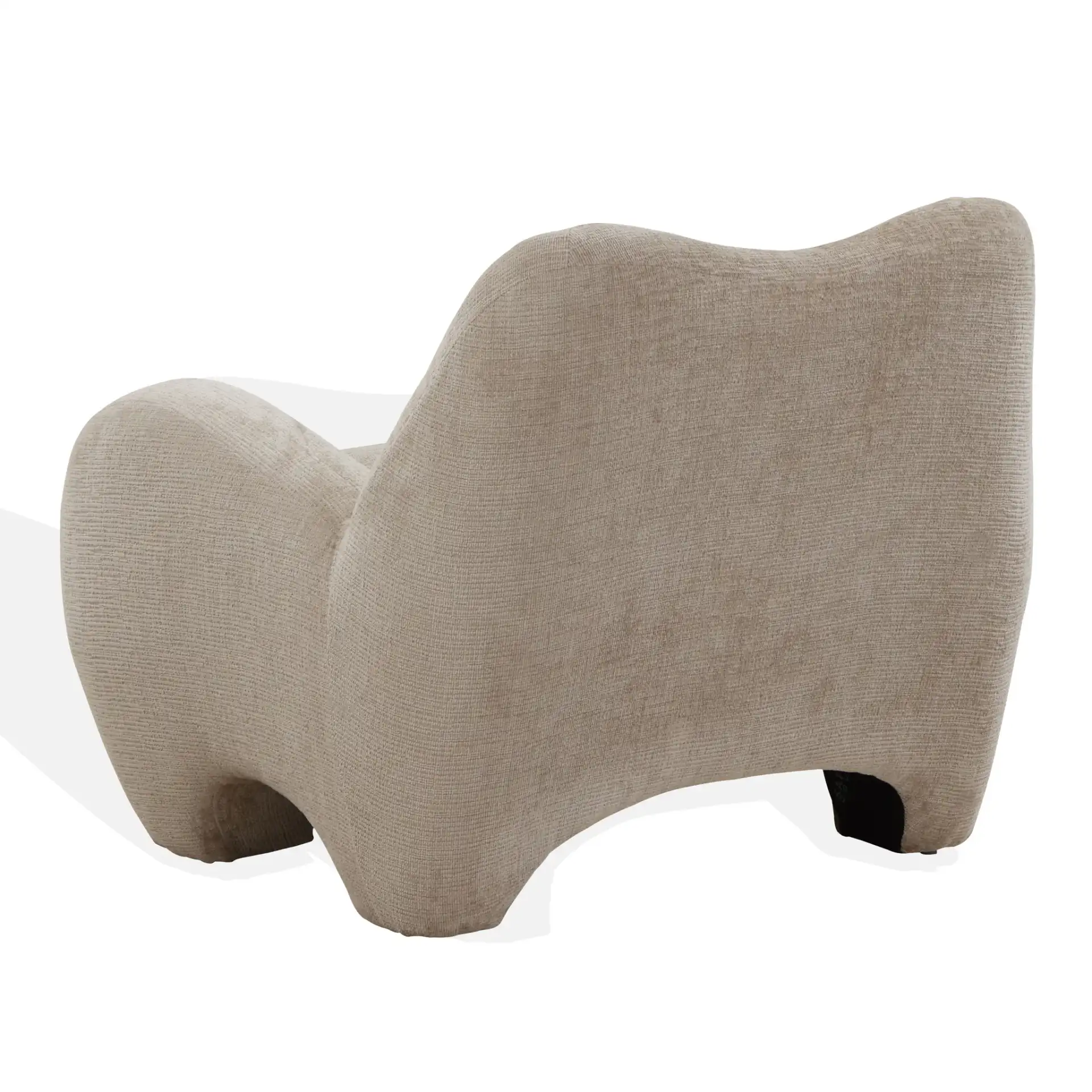 Randal Chenille Accent Chair in Light Brown, detail view