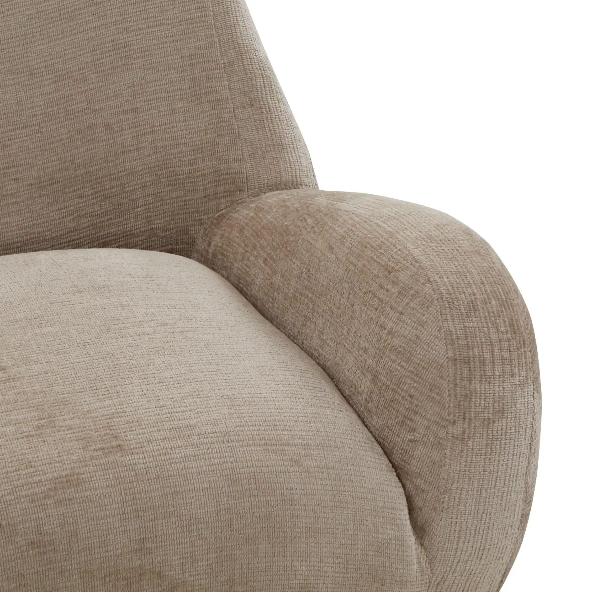 Randal Chenille Accent Chair in Light Brown in a styled room