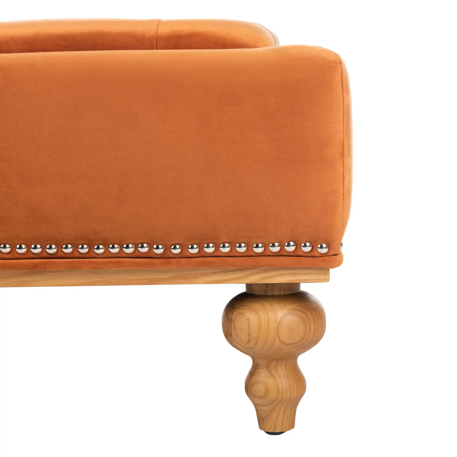 Rosealina Tufted Ottoman in Ivory, detail view