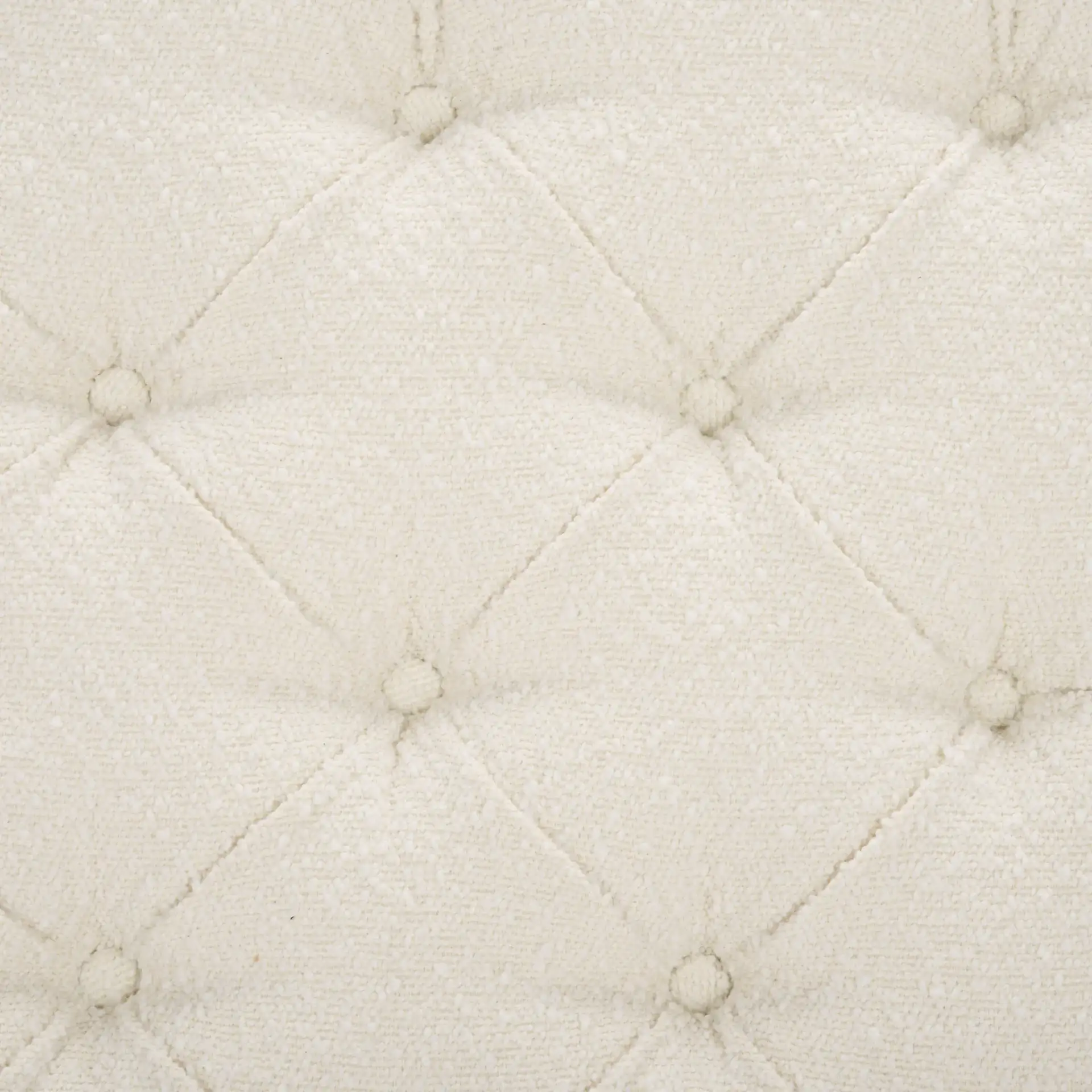 Rosealina Tufted Ottoman in Ivory, detail view