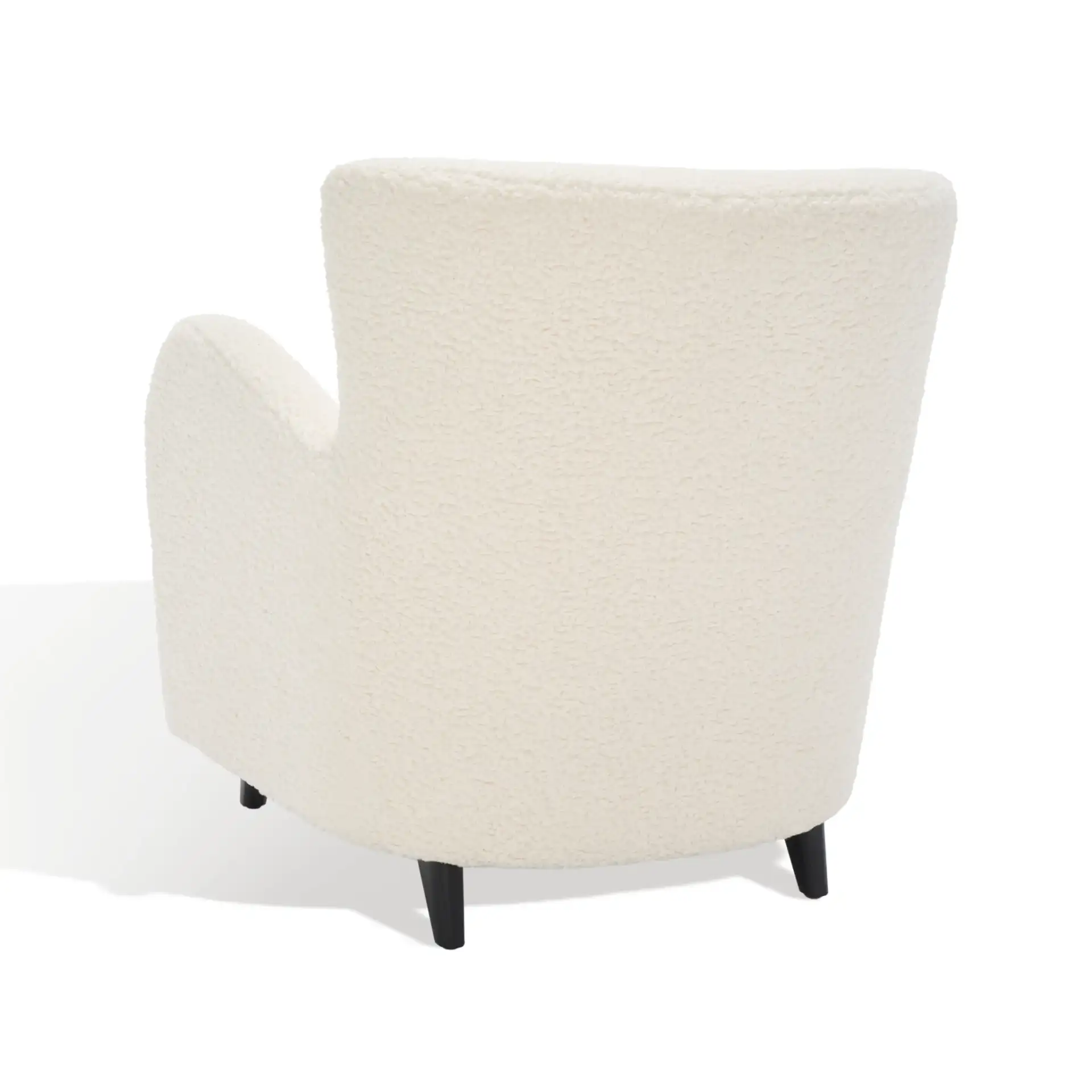 Rayanne Modern Wingback Chair in Ivory, detail view