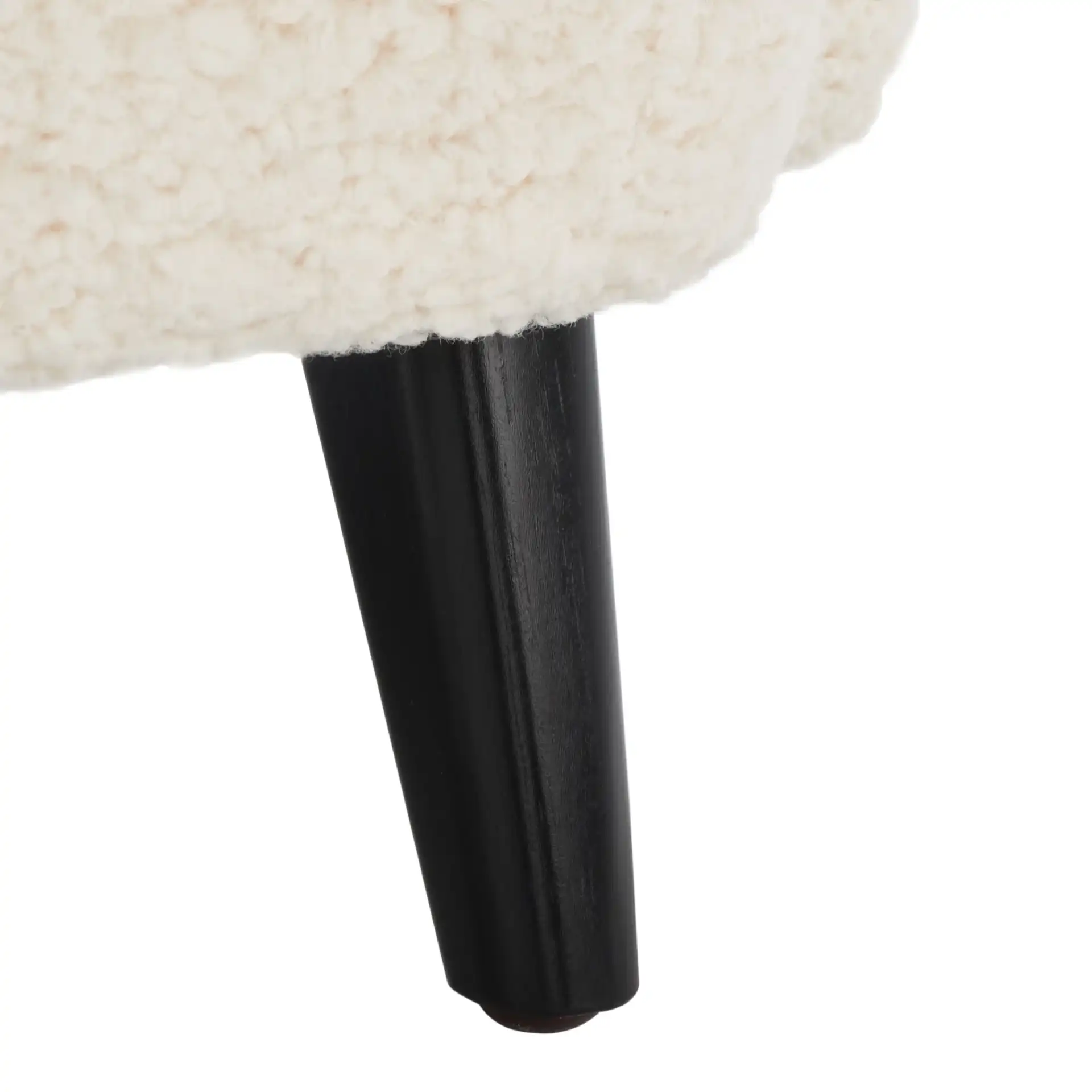 Rayanne Modern Wingback Chair in Ivory, detail view