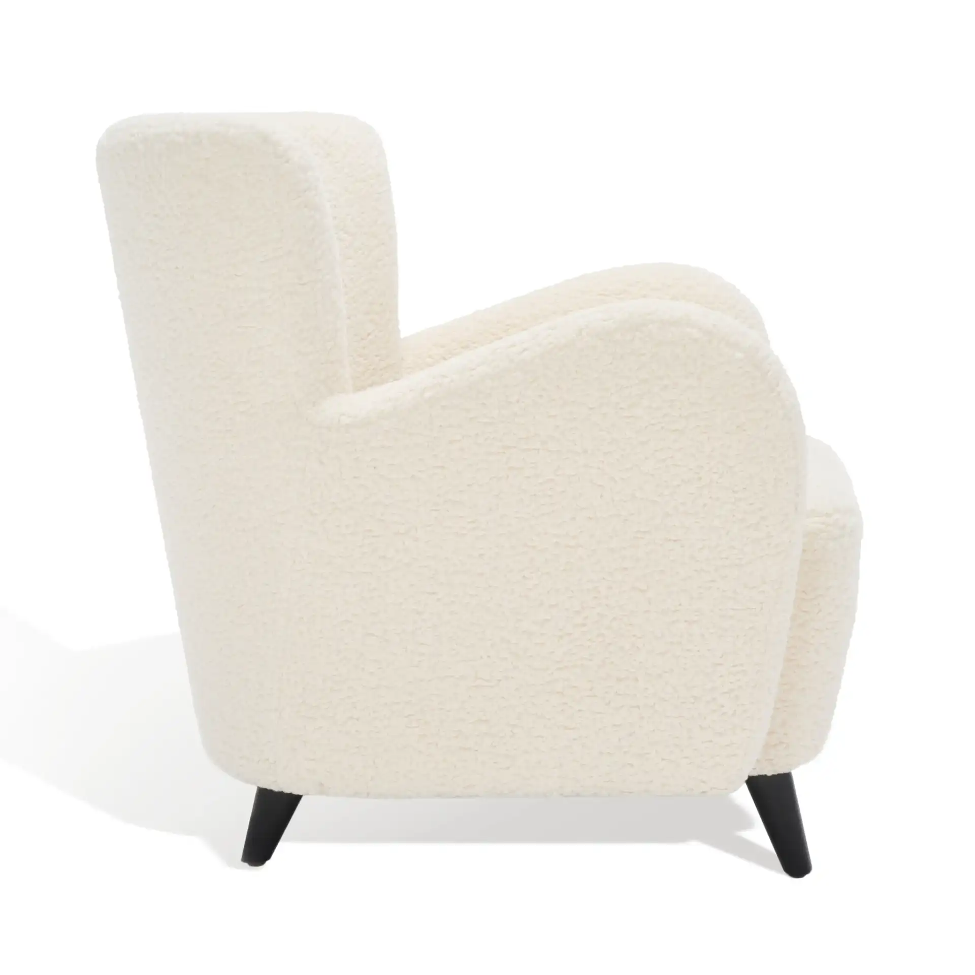 Rayanne Modern Wingback Chair in Ivory, detail view
