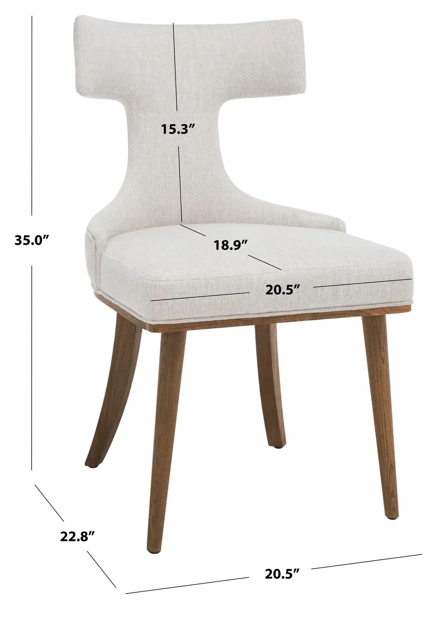 Krisalyn Linen Dining Chair in Taupe, detail view