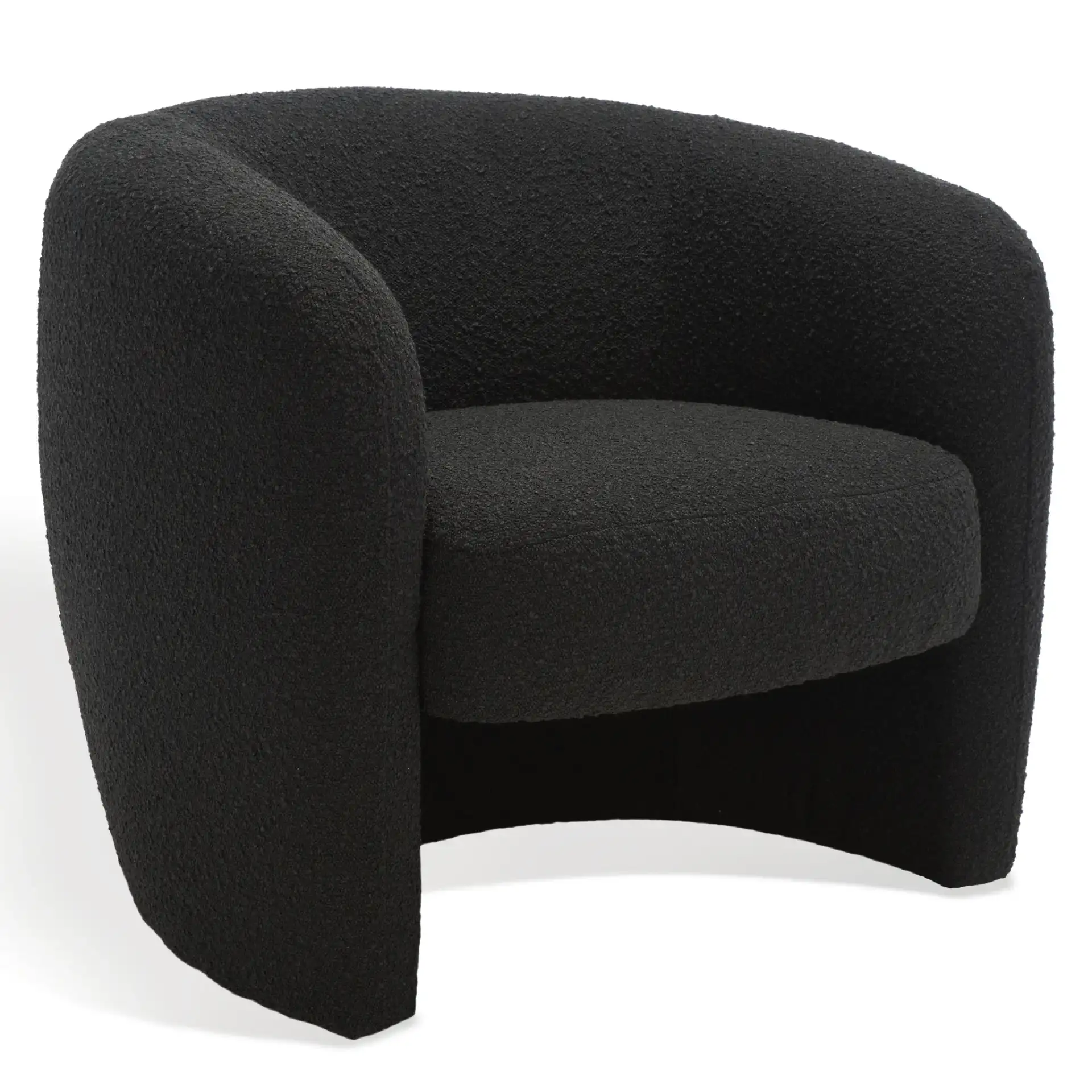 Everly Barrel Back Accent Chair in Black