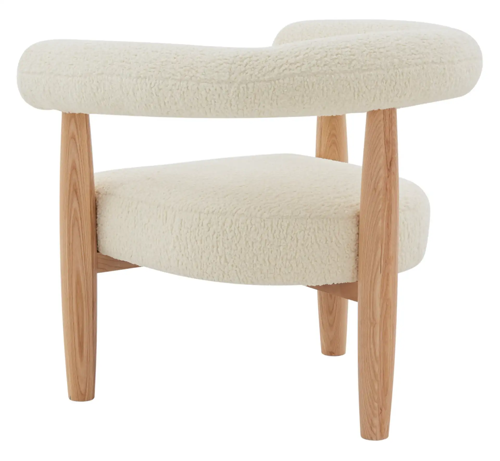 Jackie Curved Back Accent Chair in White / Black, detail view