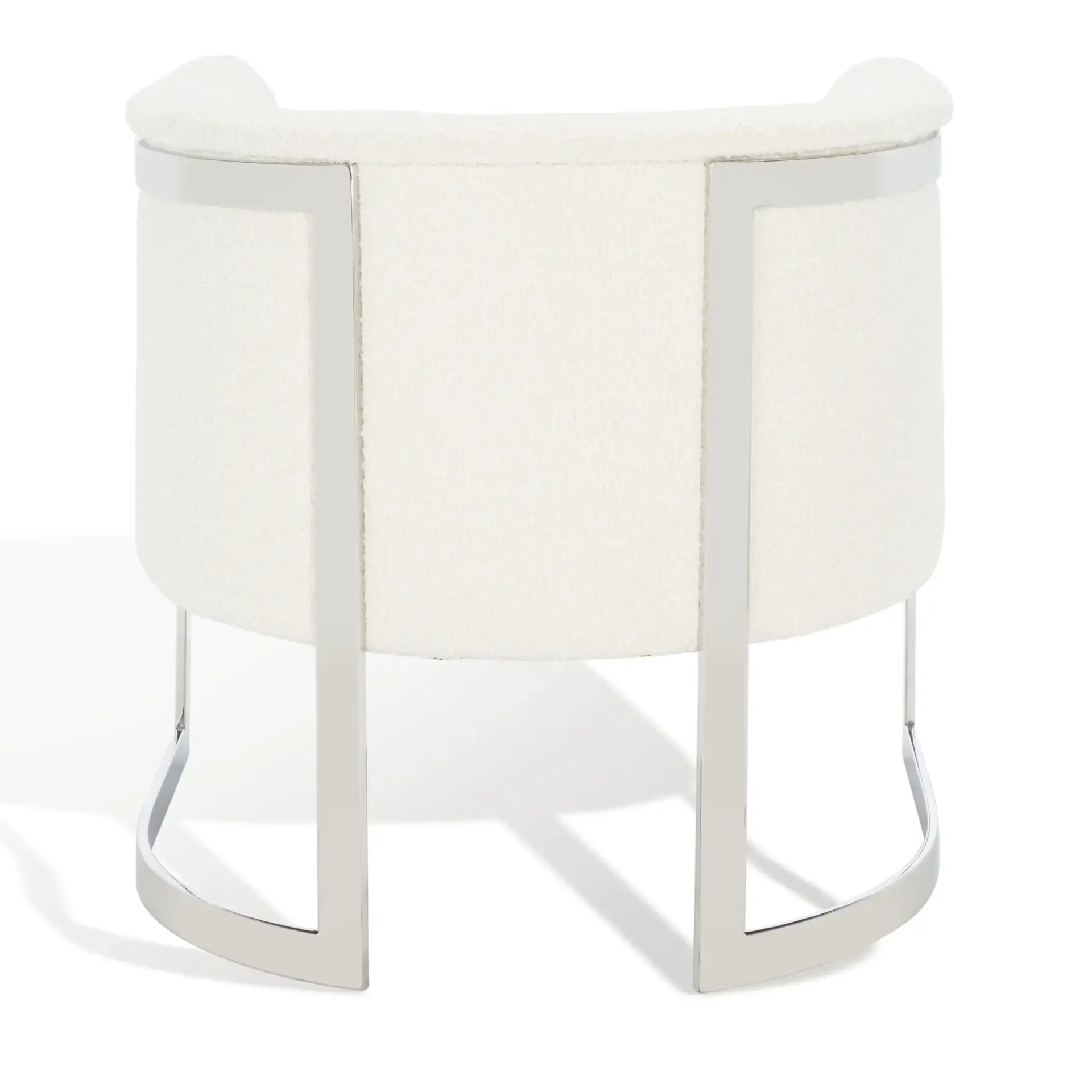 Gabby Barrel Back Accent Chair in Ivory / Silver, detail view