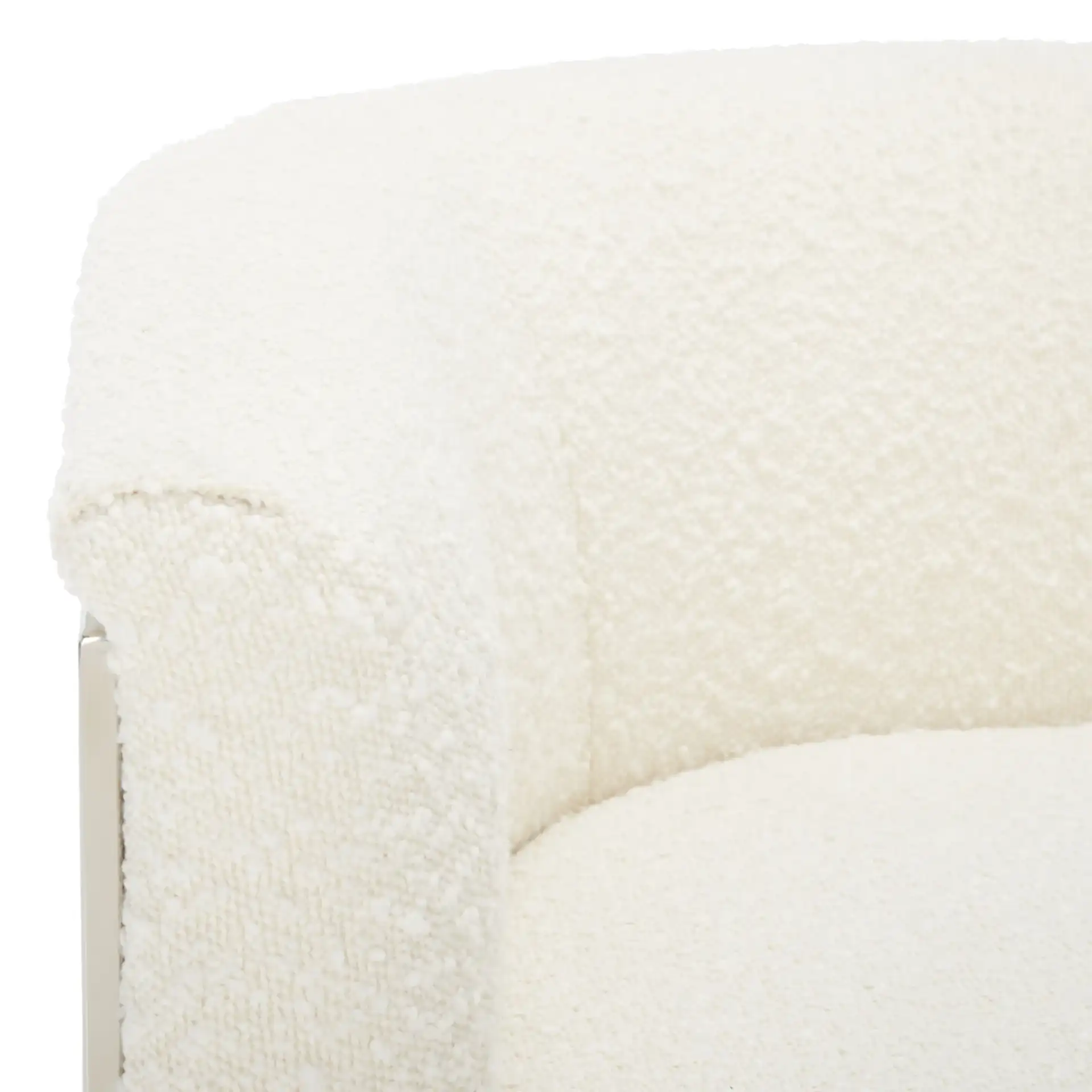Gabby Barrel Back Accent Chair in Ivory / Silver in a styled room