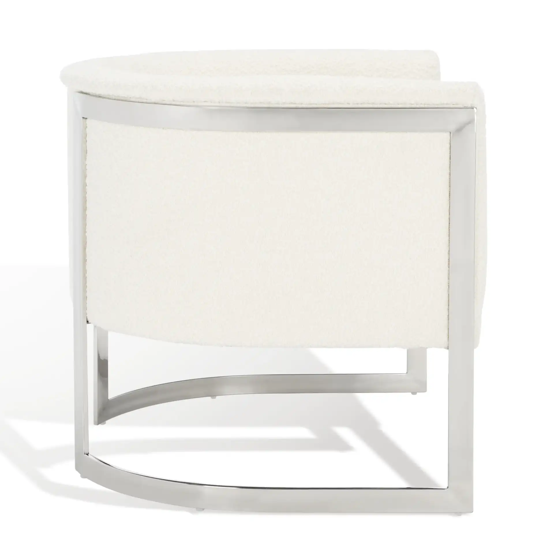 Gabby Barrel Back Accent Chair in Ivory / Silver, detail view