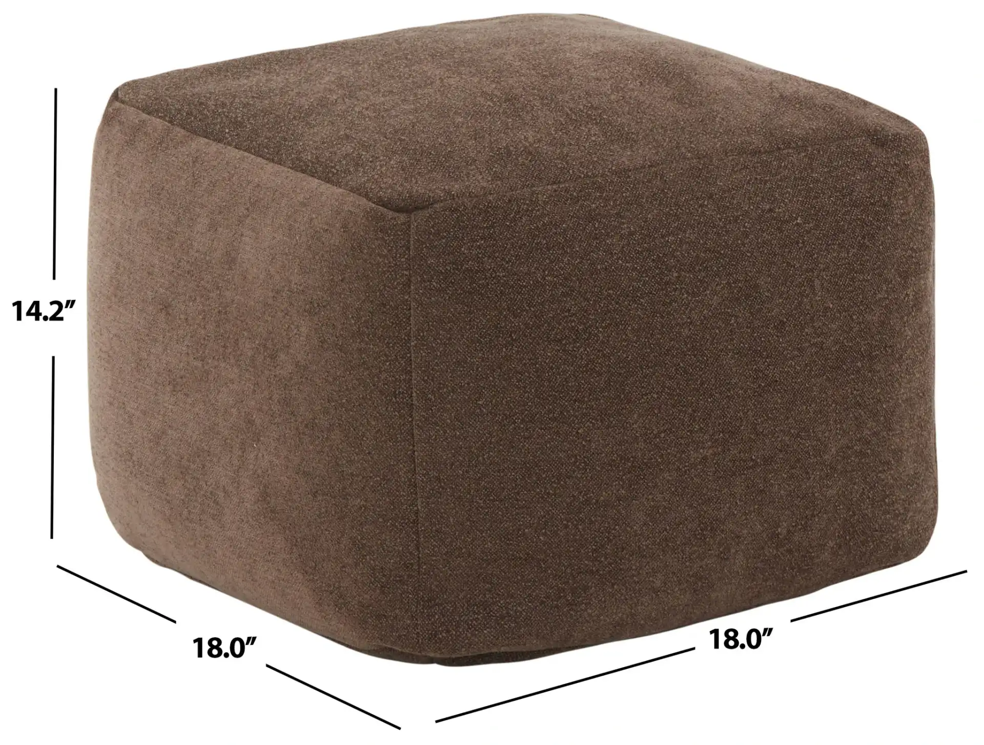 Samuels Boucle Pouf in Dark Brown, detail view