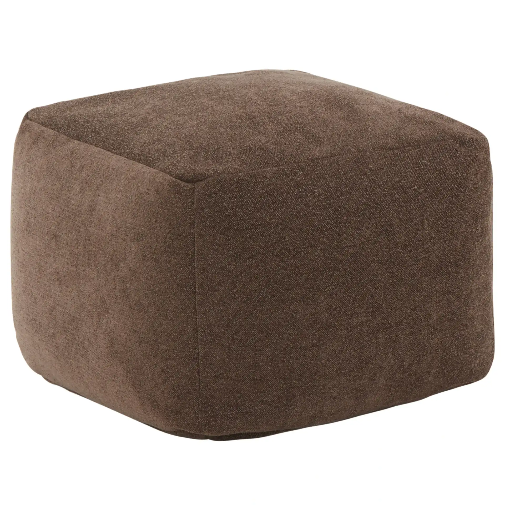 Samuels Boucle Pouf in Dark Brown, detail view