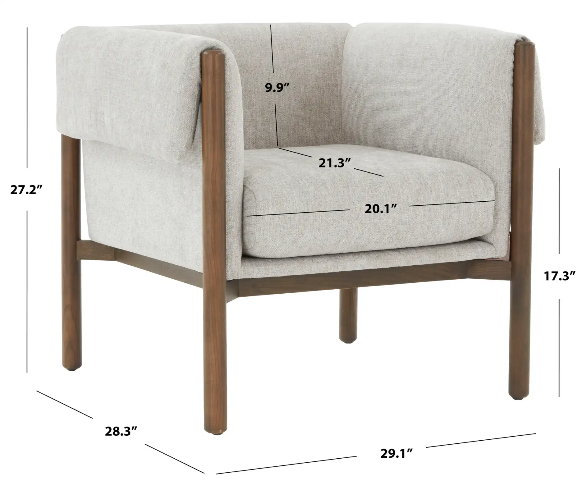 Daphanie Accent Chair in Gray, detail view