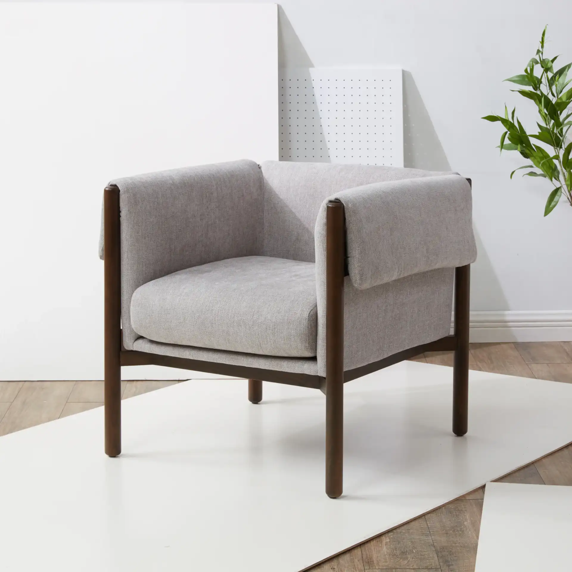 Daphanie Accent Chair in Gray in a styled room