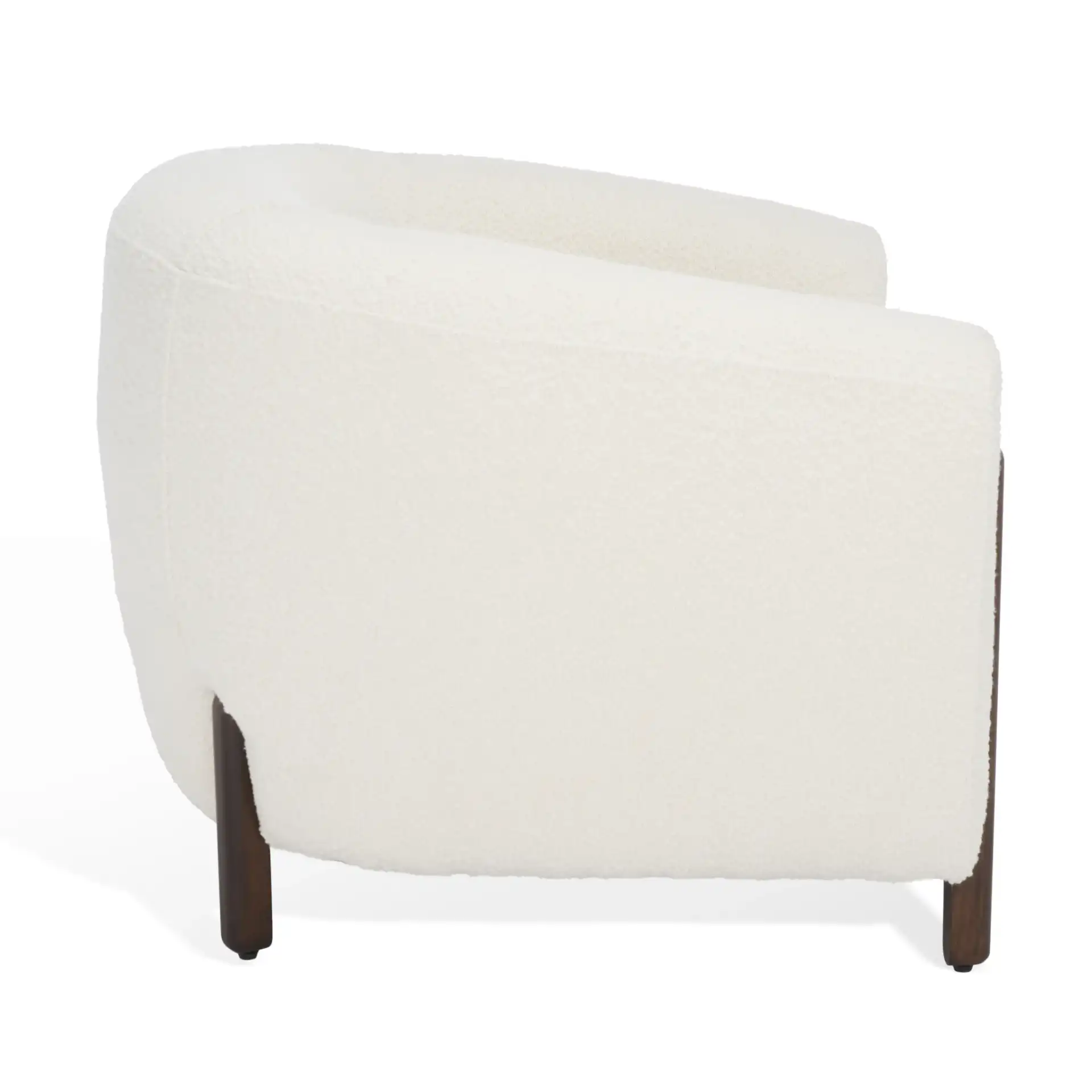 Westley Barrel Back Accent Chair in Ivory, detail view