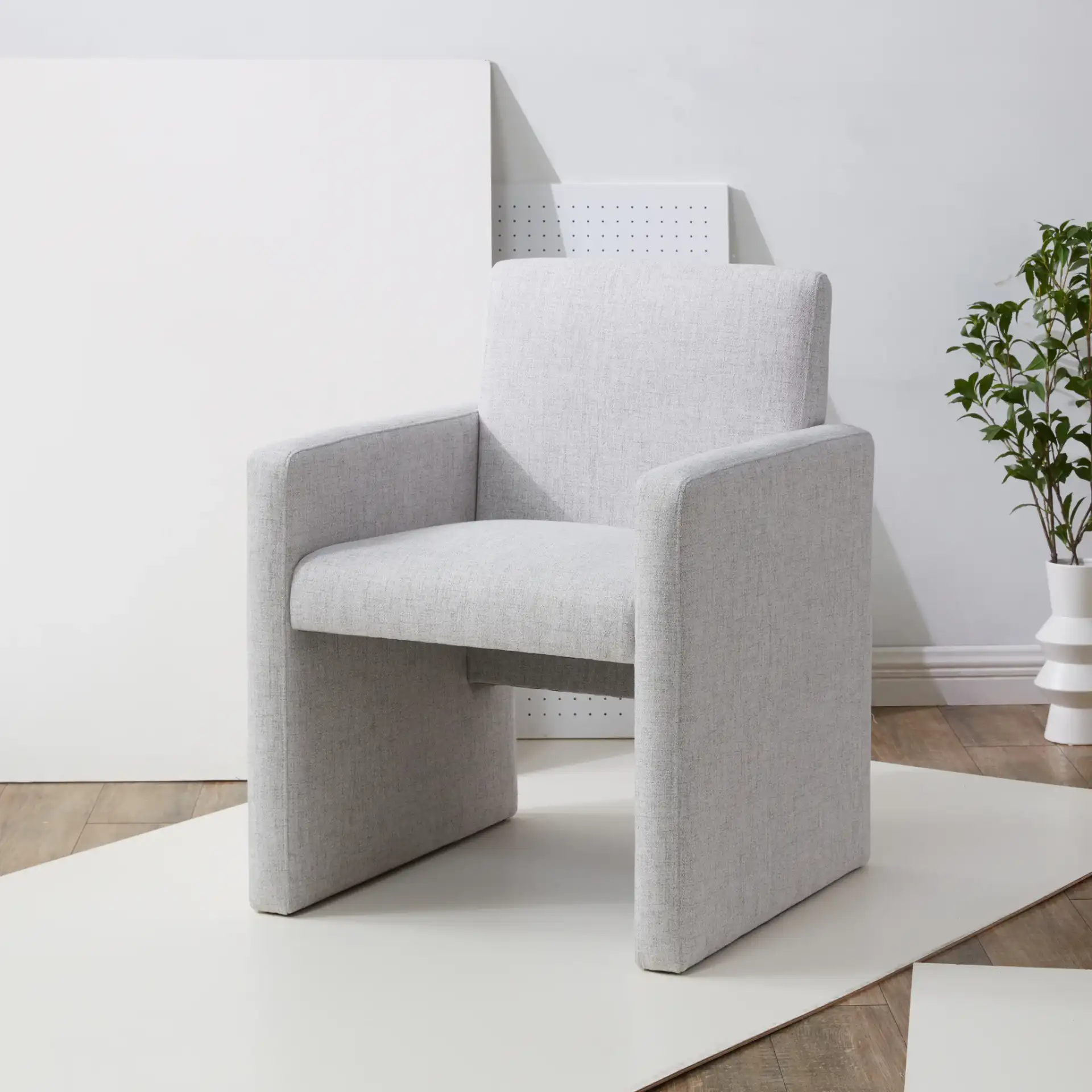 Maisey Dining Chair in Light Gray in a styled room