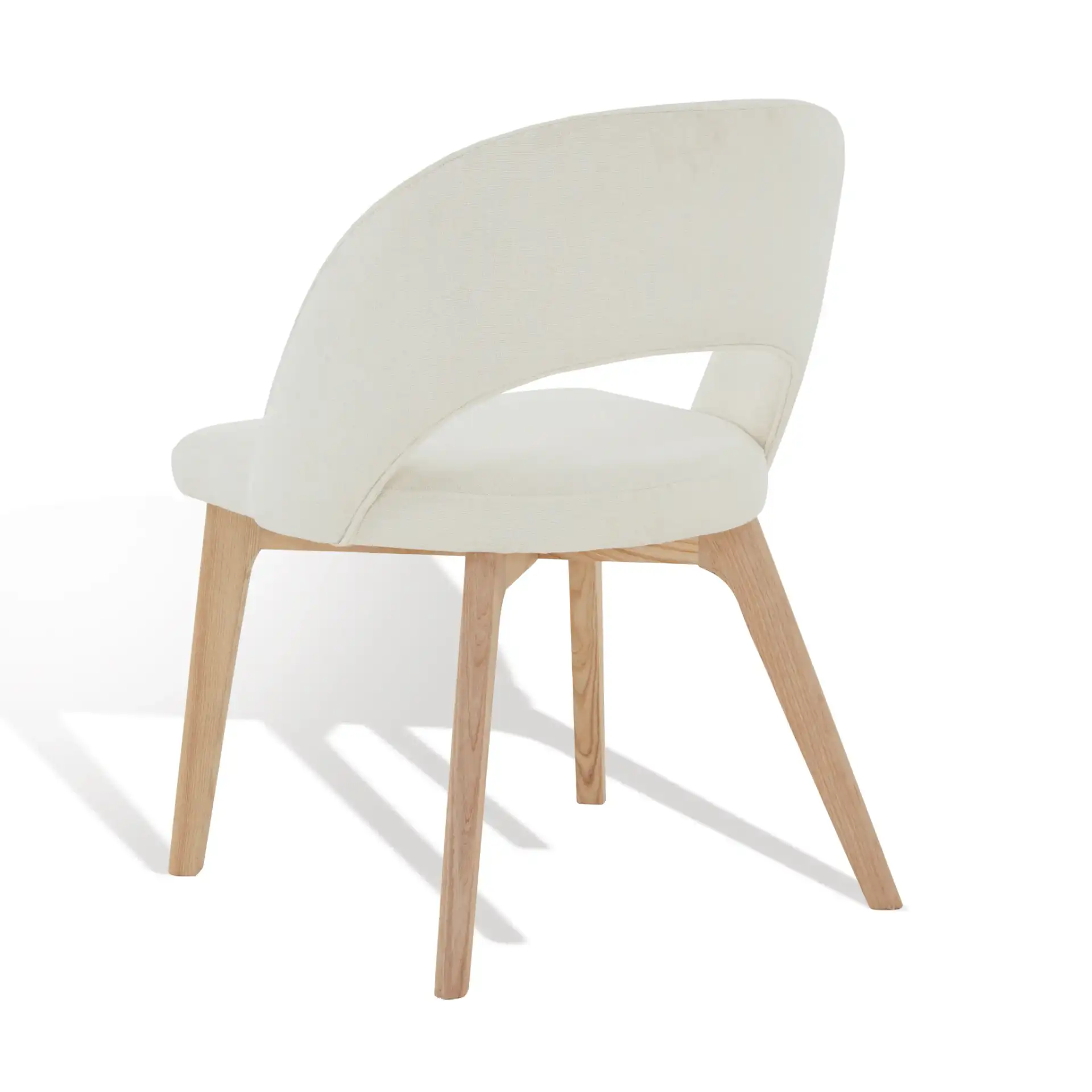 Rowland Linen Dining Chair in Gray / Black, detail view