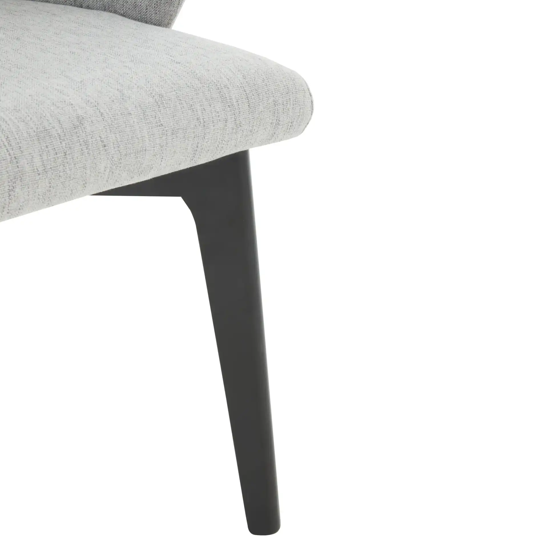 Wynonna Linen Dining Chair in Gray / Black in a styled room