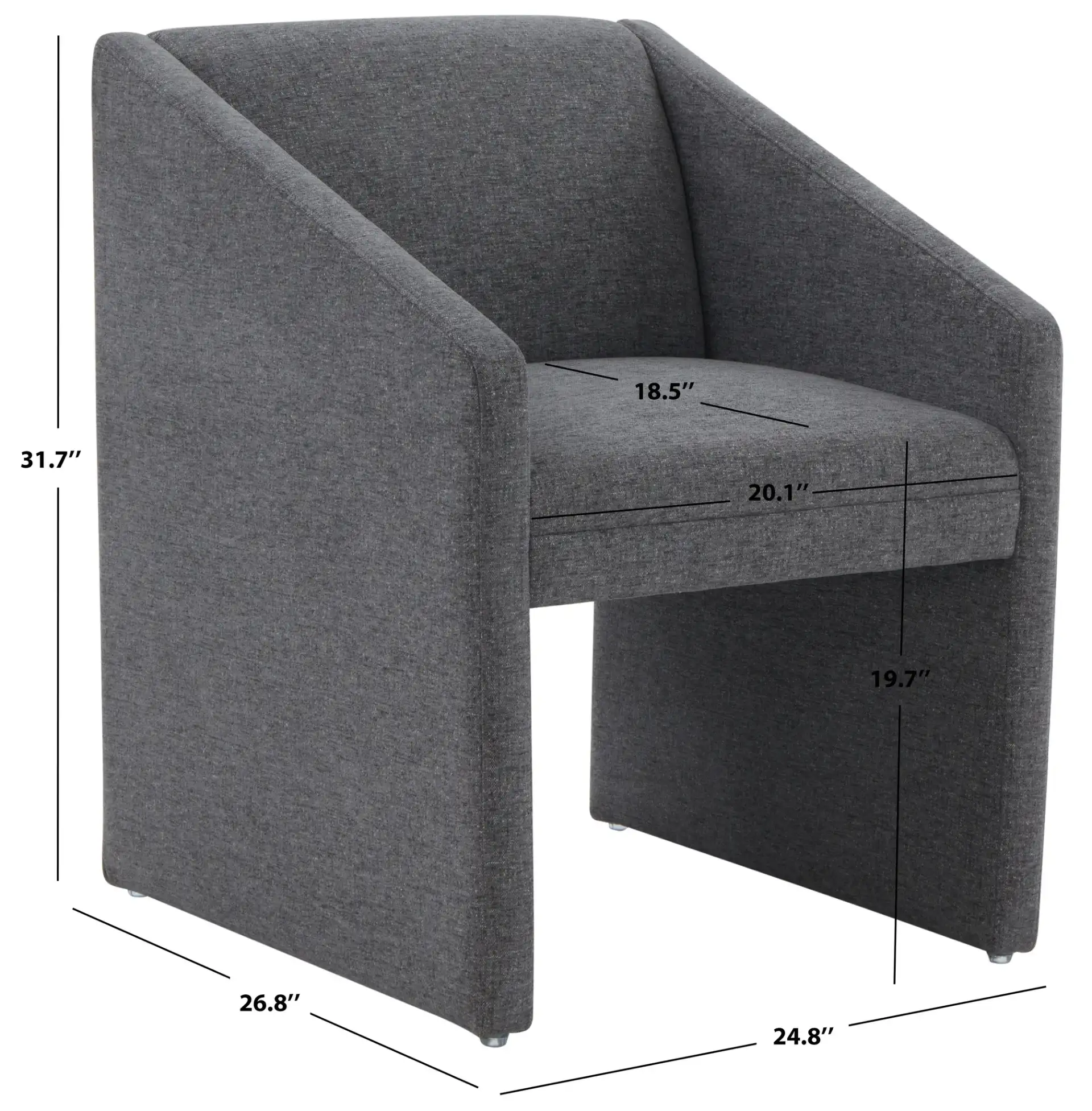 Liandra Upholstered Armchair in Cream, detail view