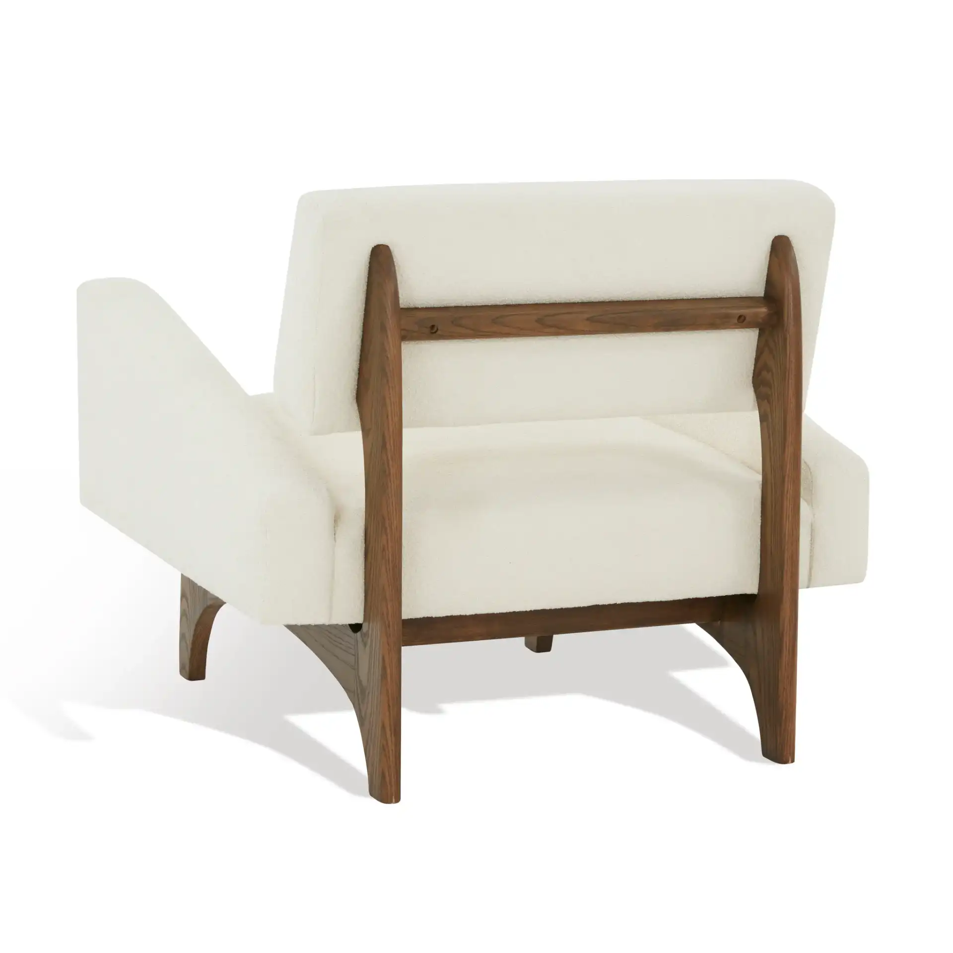 Davidson Scandinavian Accent Chair in Ivory / Dark Brown, detail view