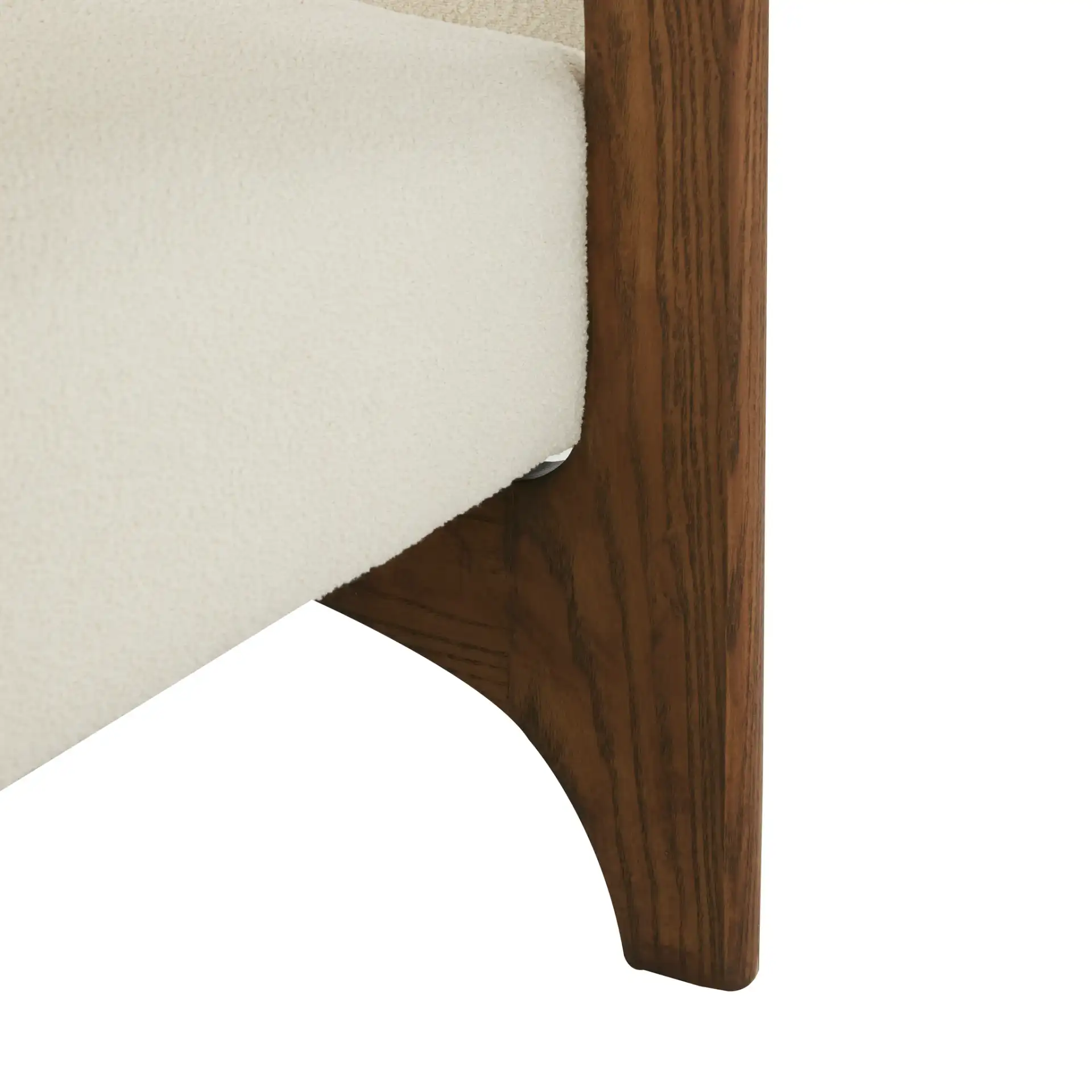 Davidson Scandinavian Accent Chair in Ivory / Dark Brown in a styled room