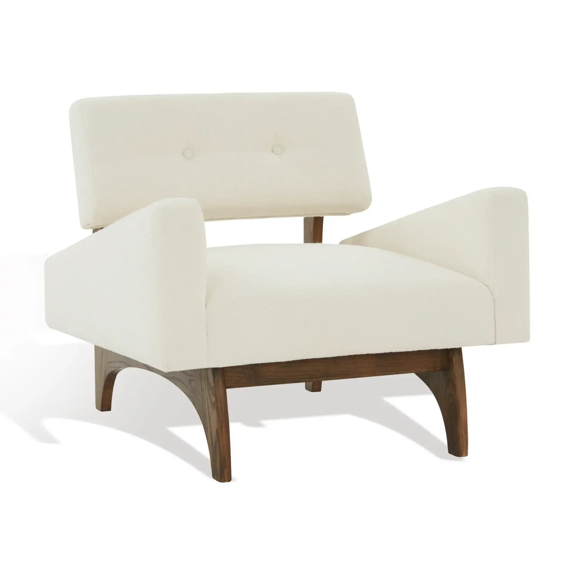 Davidson Scandinavian Accent Chair in Ivory / Dark Brown